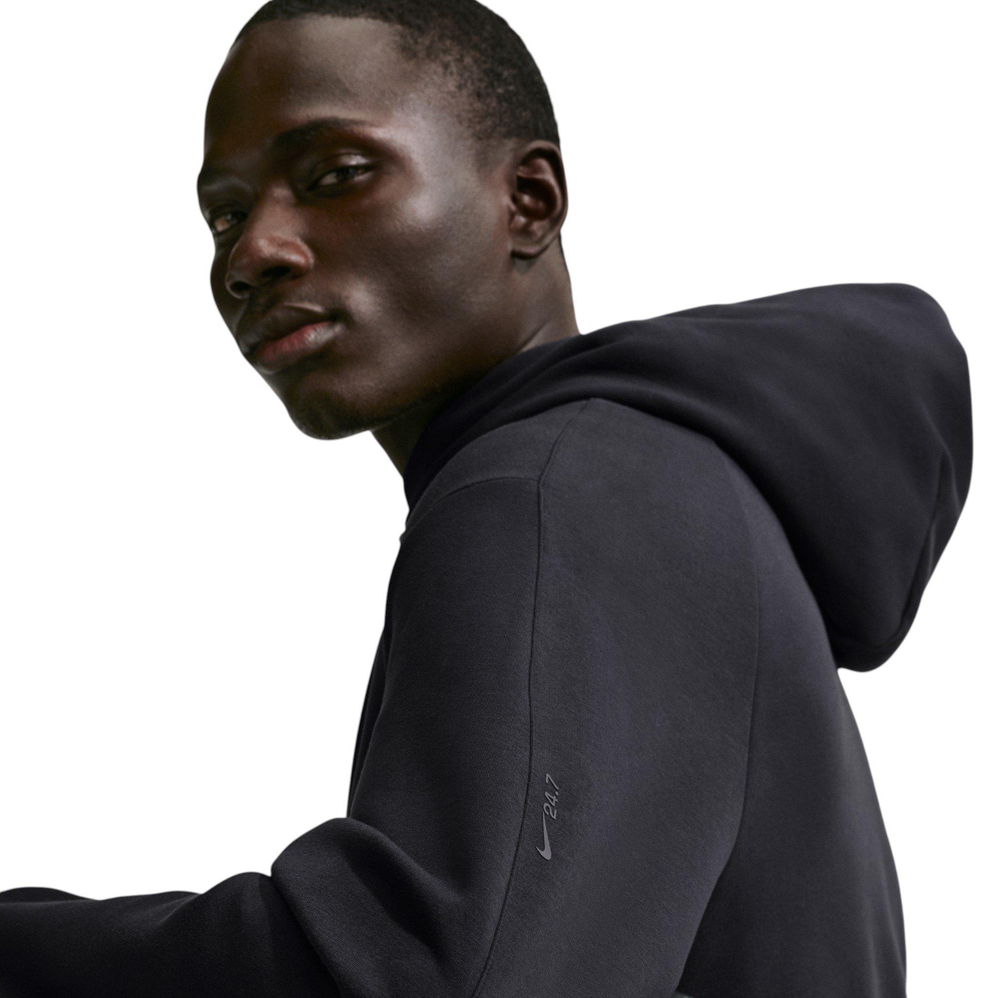 Nike Men's 24.7 ImpossiblySoft Dri-FIT Pullover Hoodie - Black - BLACK