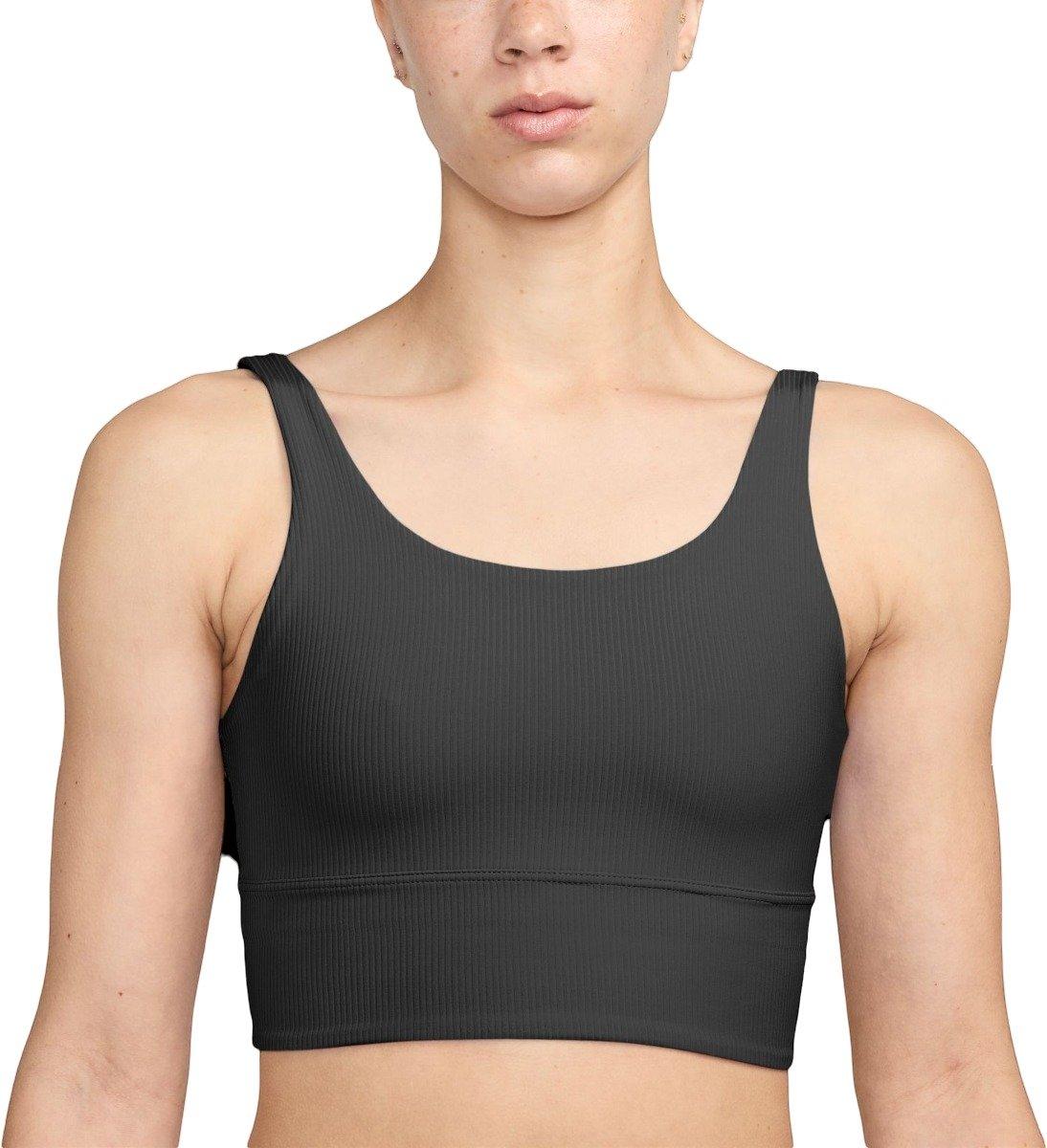 Nike Women's Wide Rib INF Light-Support Padded Longline Sports Bra - BLACK Thumbnail View 1