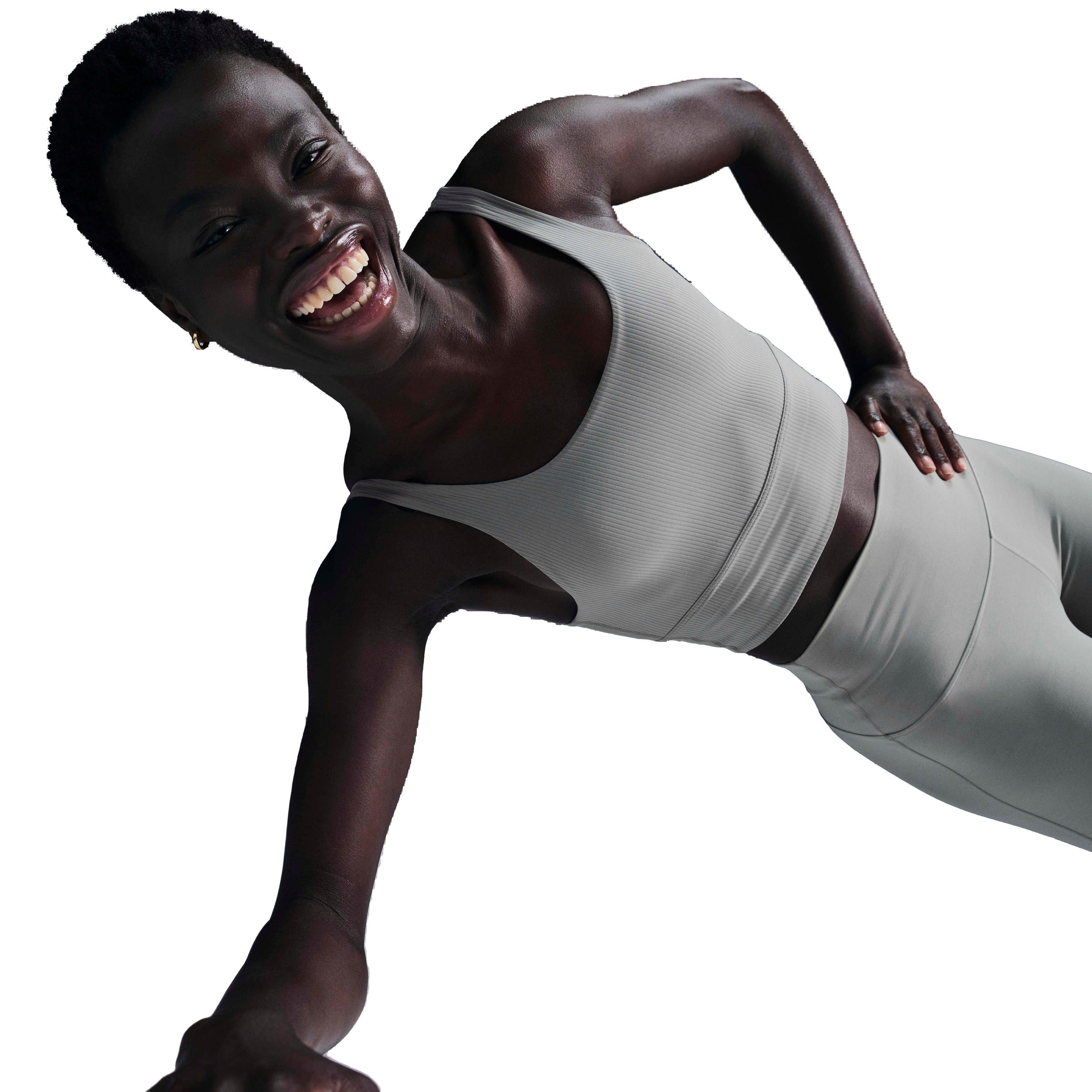 Nike Women's Wide Rib INF Light-Support Padded Longline Sports Bra - LT ARMY GREEN Thumbnail View 1