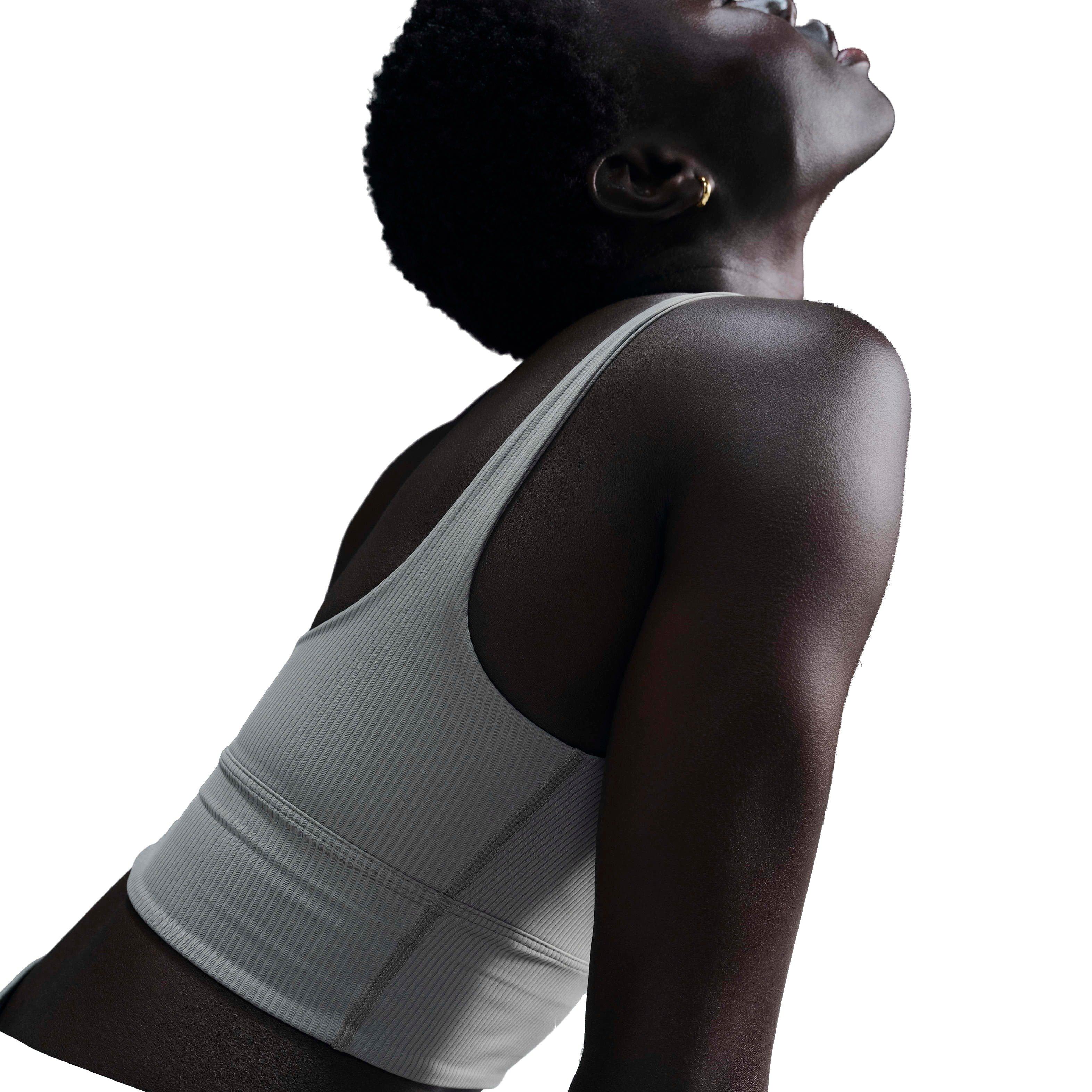 Nike Women's Wide Rib INF Light-Support Padded Longline Sports Bra - LT ARMY GREEN Thumbnail View 2