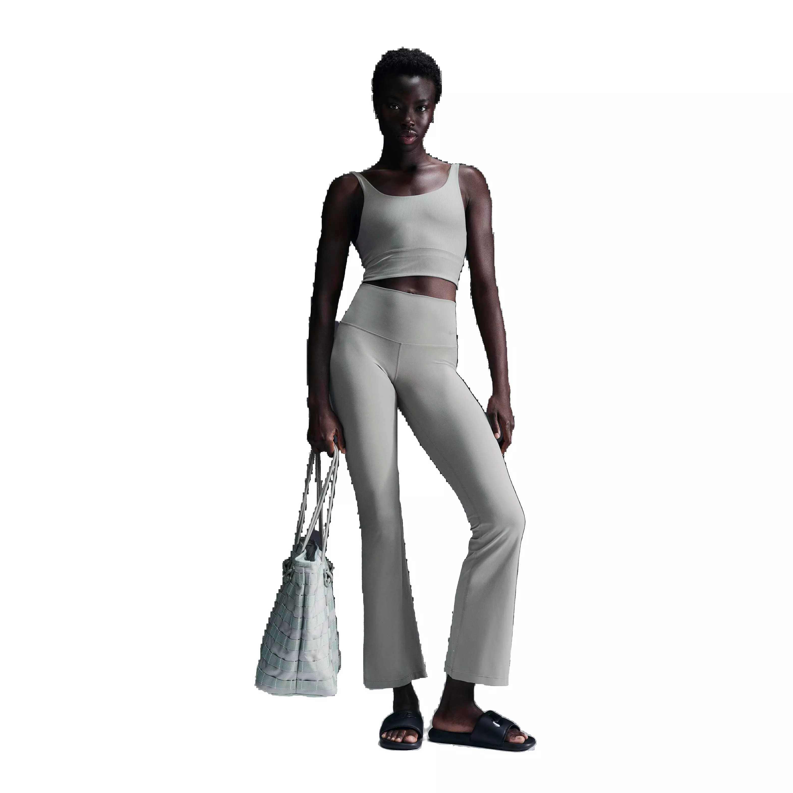 Nike Women's Wide Rib INF Light-Support Padded Longline Sports Bra - LT ARMY GREEN