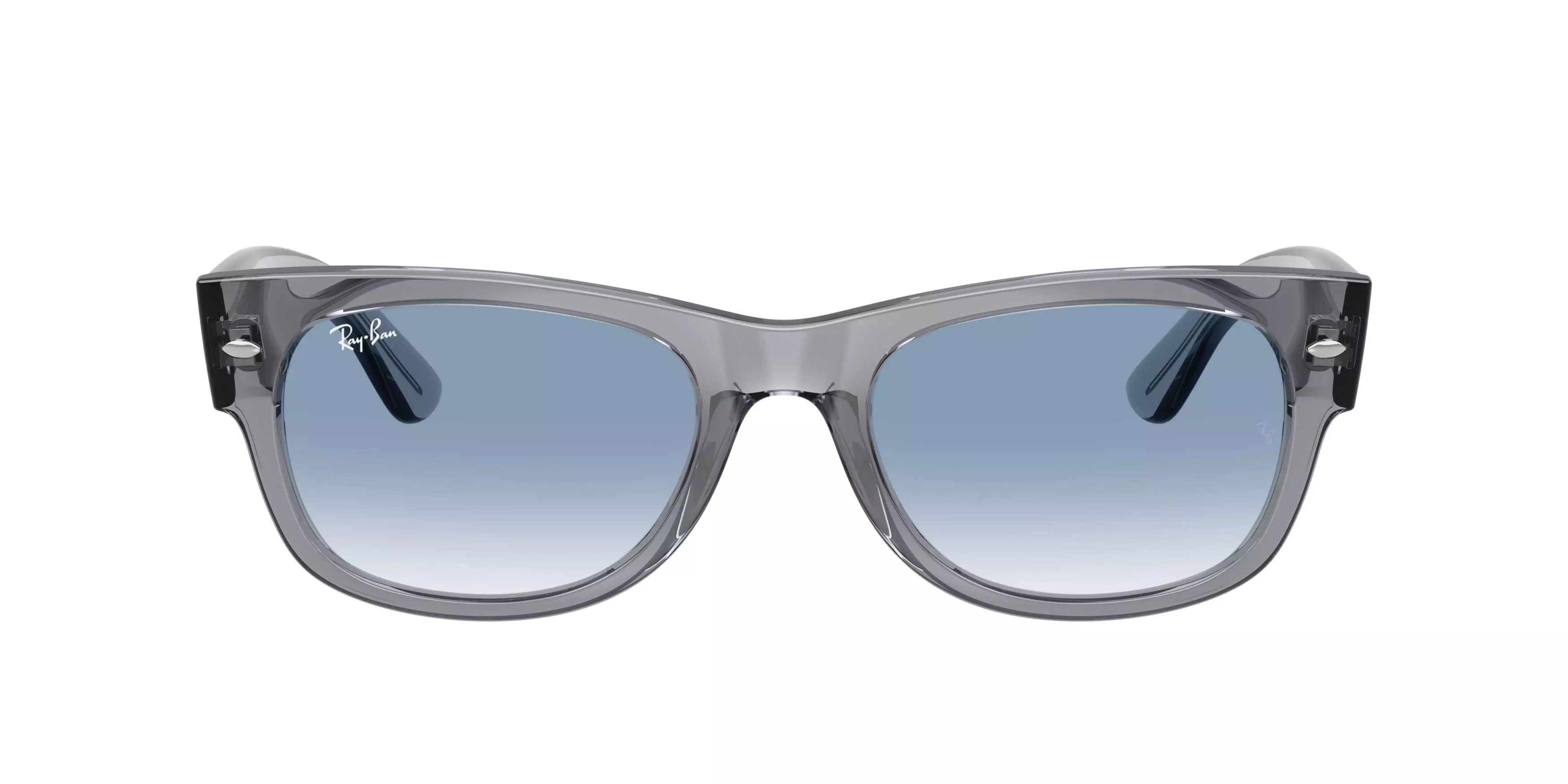 Ray-Ban Mega Wayfarer II Clear Gradient Blue Sunglasses &ndash; Polished Grey - GREY/BLUE