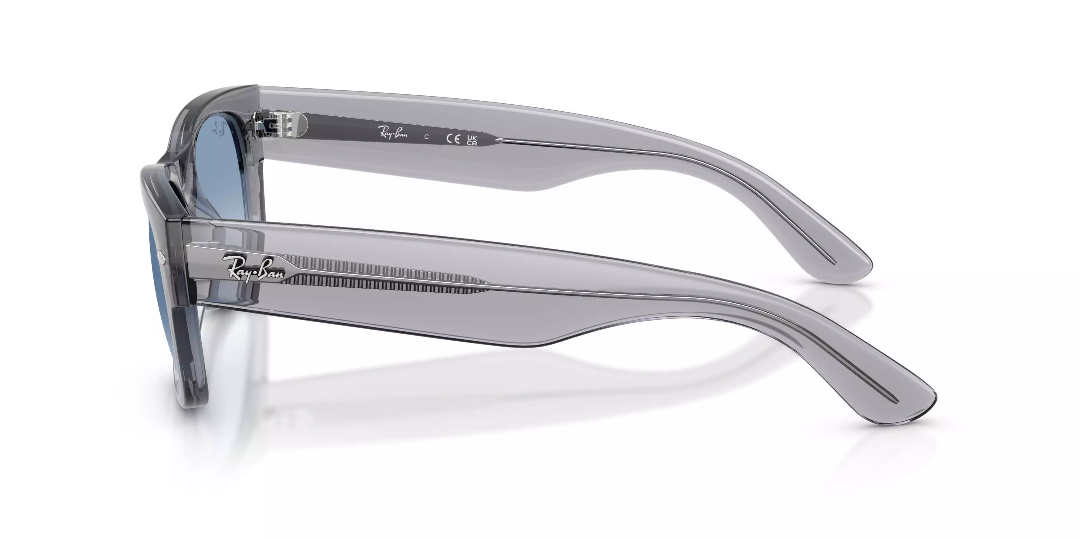 Ray-Ban Mega Wayfarer II Clear Gradient Blue Sunglasses &ndash; Polished Grey - GREY/BLUE