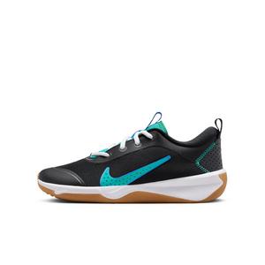 Nike Omni Multi-Court "Black/Blue Crystal/Total Orange/Clear Emerald" Grade School Boys' Shoe - BLACK/BLUE/ORANGE/EMERALD
