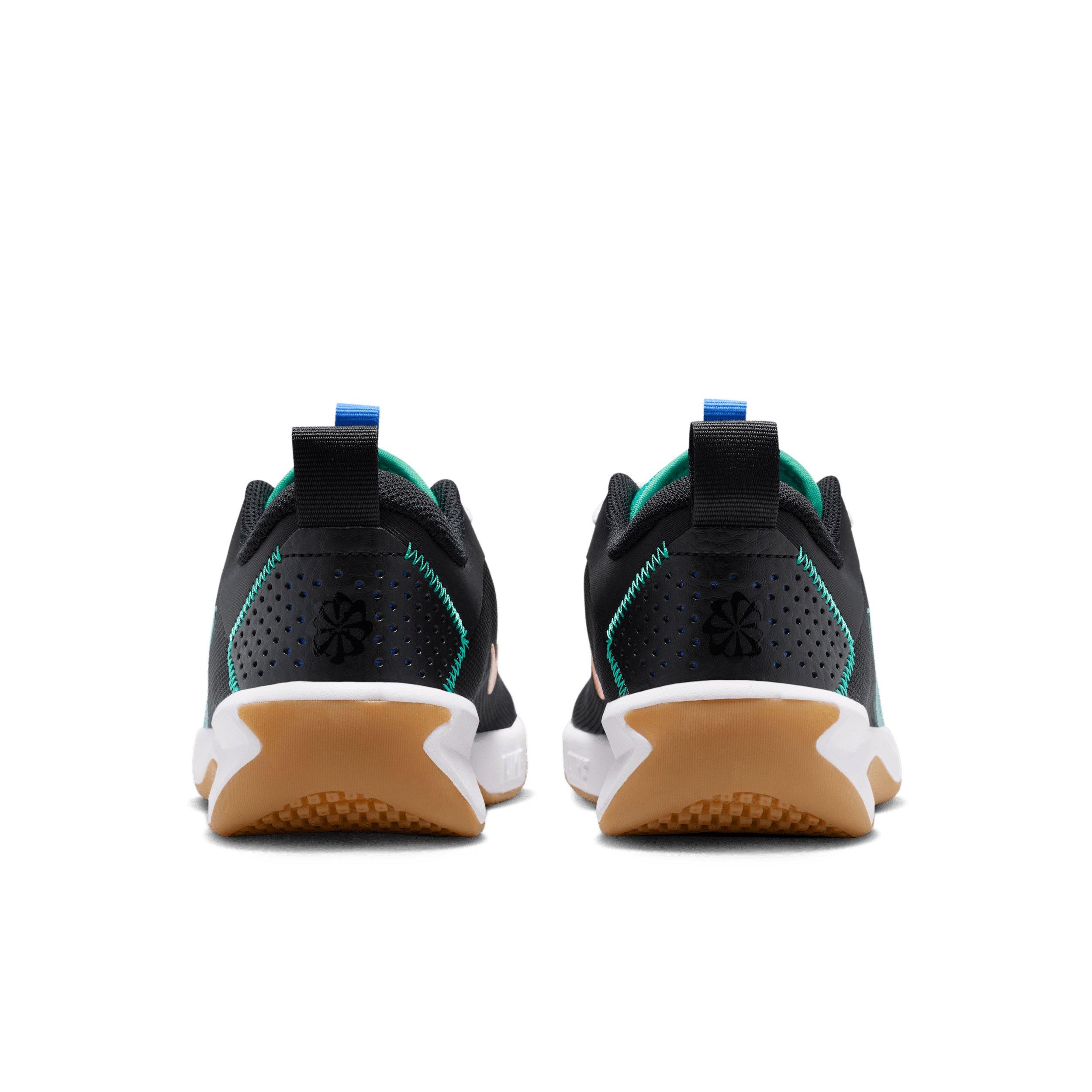 Nike Omni Multi-Court "Black/Blue Crystal/Total Orange/Clear Emerald" Grade School Boys' Shoe - BLACK/BLUE/ORANGE/EMERALD