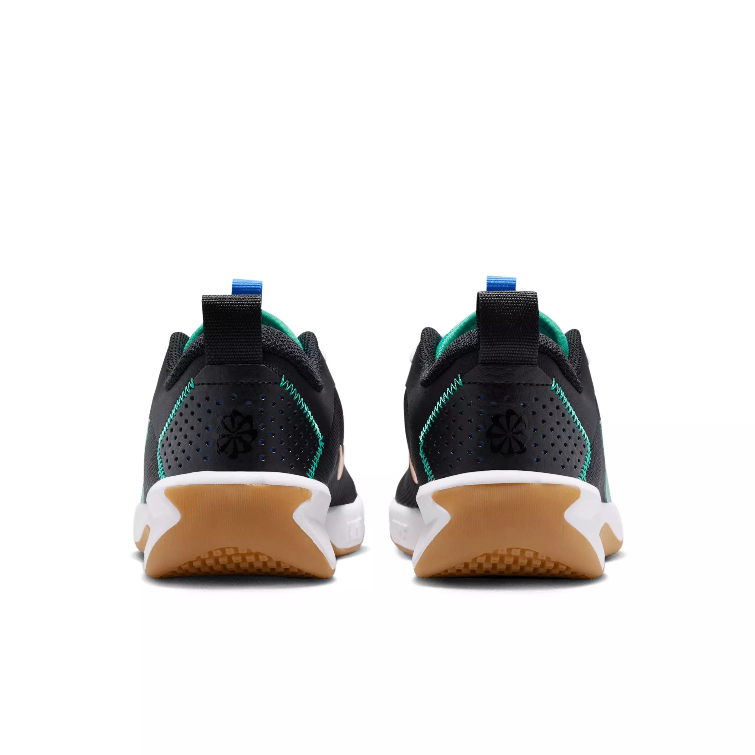 Nike Omni Multi-Court "Black/Blue Crystal/Total Orange/Clear Emerald" Grade School Boys' Shoe - BLACK/BLUE/ORANGE/EMERALD