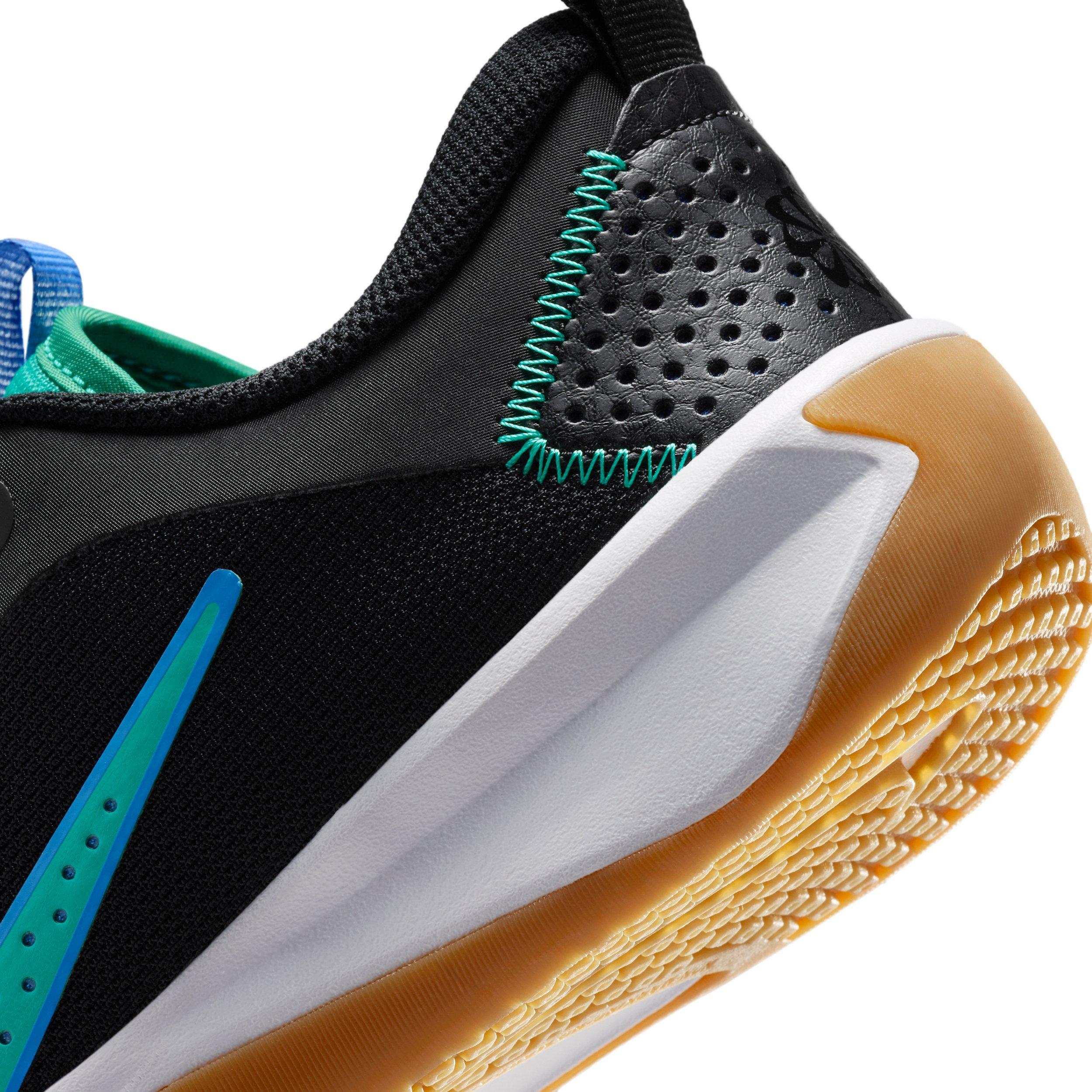 Nike Omni Multi-Court "Black/Blue Crystal/Total Orange/Clear Emerald" Grade School Boys' Shoe - BLACK/BLUE/ORANGE/EMERALD