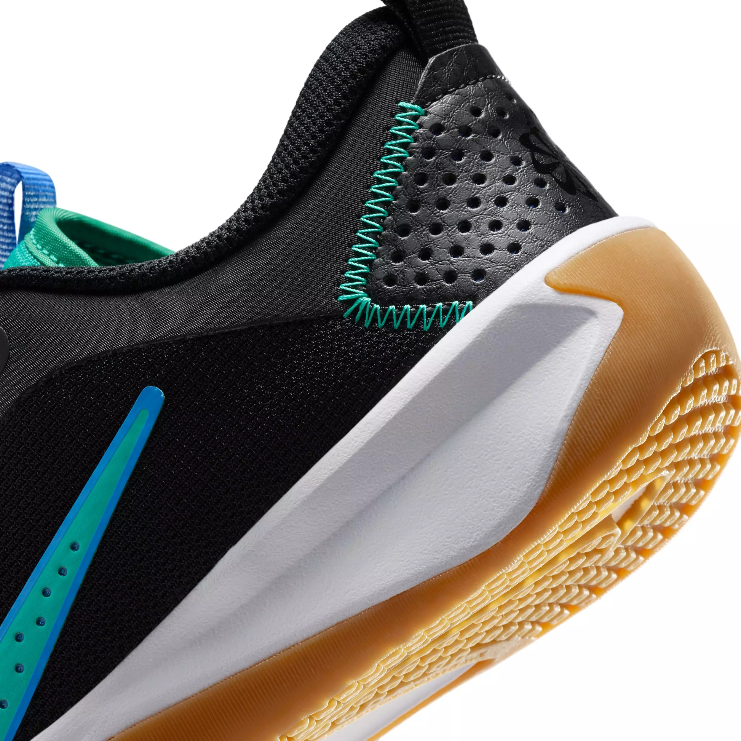 Nike Omni Multi-Court "Black/Blue Crystal/Total Orange/Clear Emerald" Grade School Boys' Shoe - BLACK/BLUE/ORANGE/EMERALD