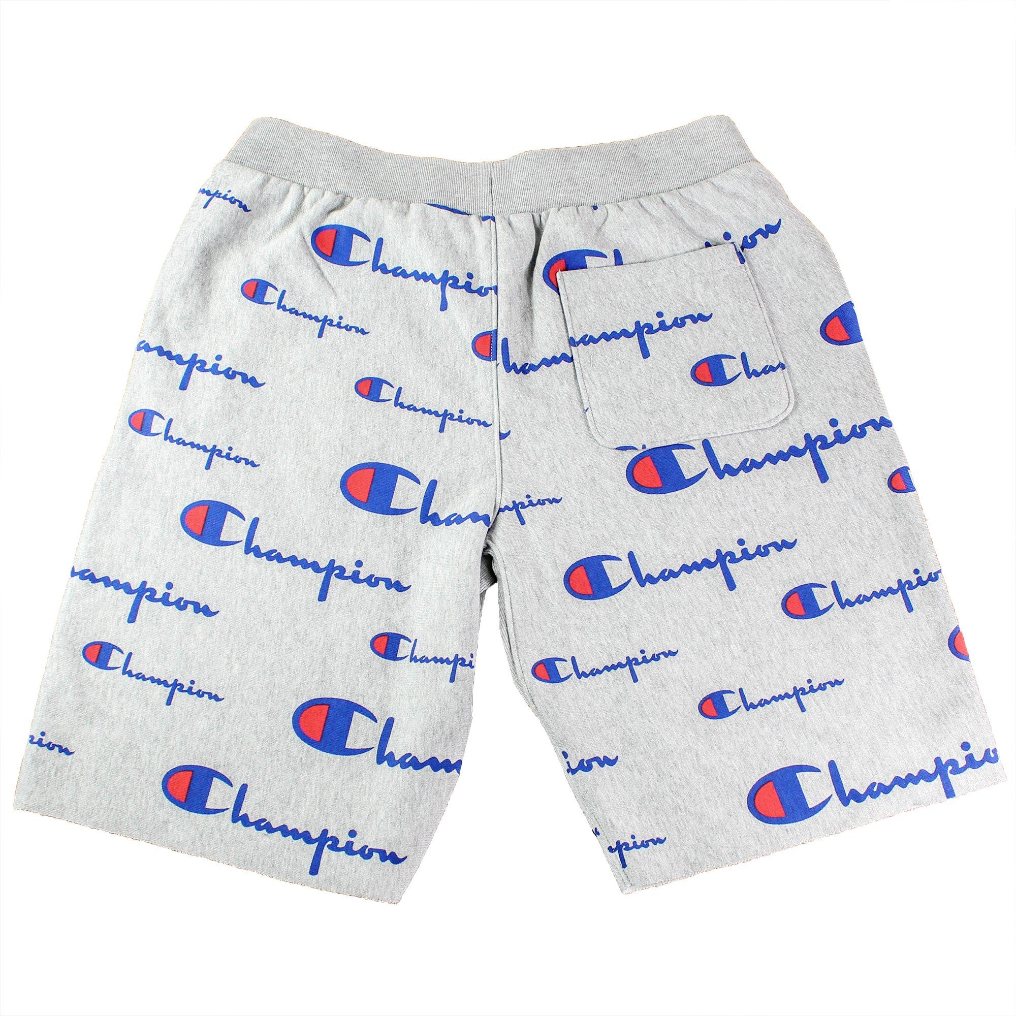 Champion Men's Cut Off All Over Print Shorts - GREY Thumbnail View 2