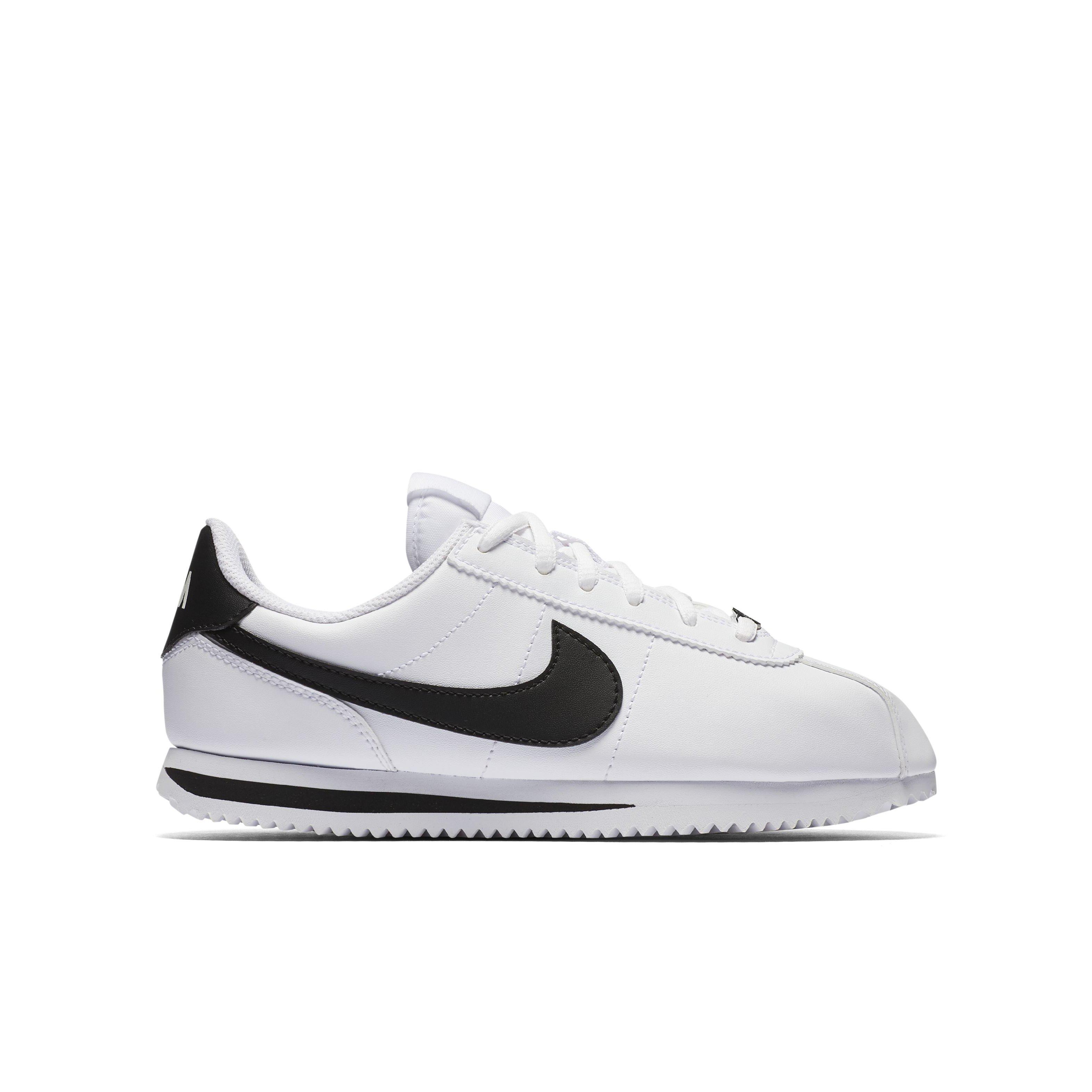 Nike Cortez Basic White Black Grade School Boys Shoe