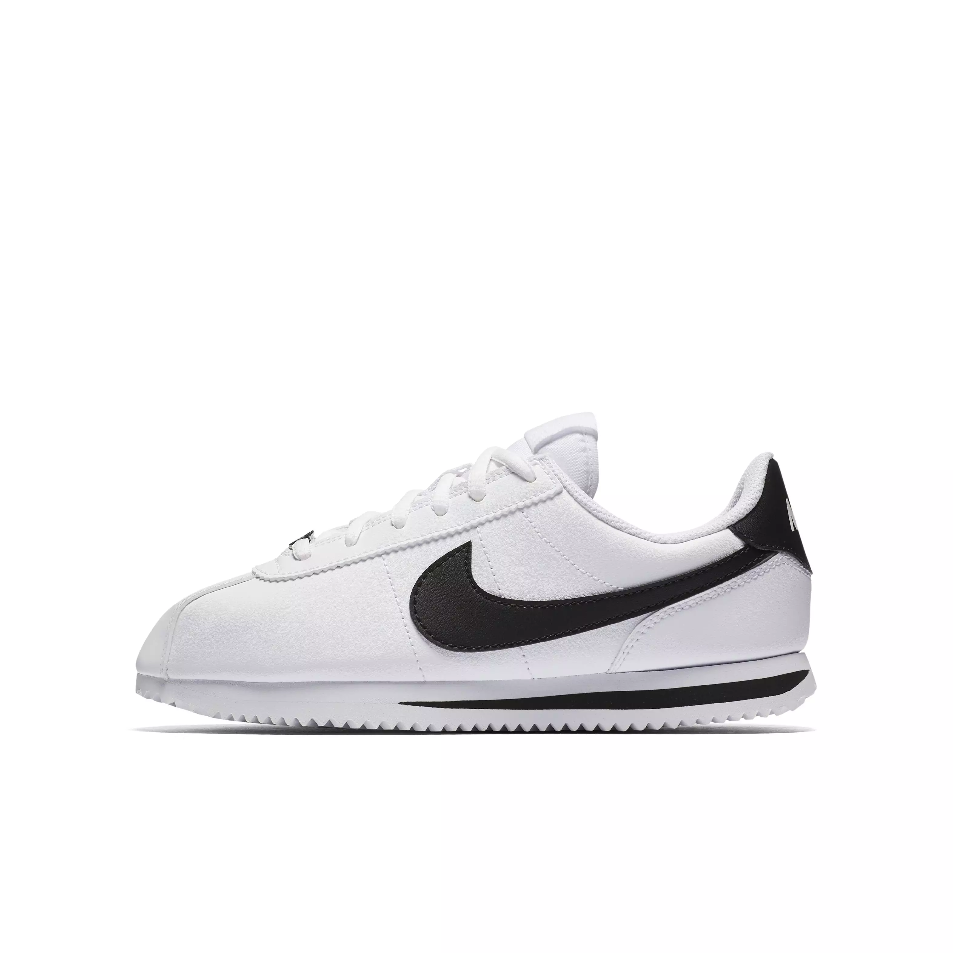 Nike Cortez Basic "White/Black" Grade School Boys' Shoe - WHITE/BLACK
