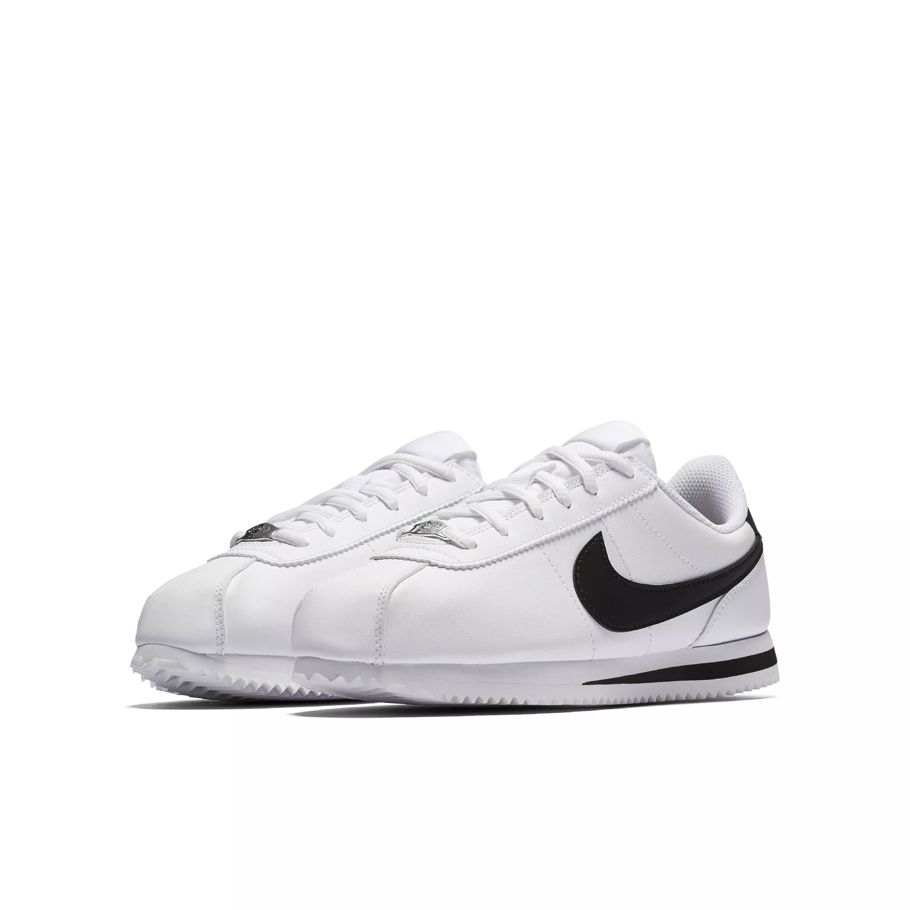 Nike Cortez Basic "White/Black" Grade School Boys' Shoe - WHITE/BLACK