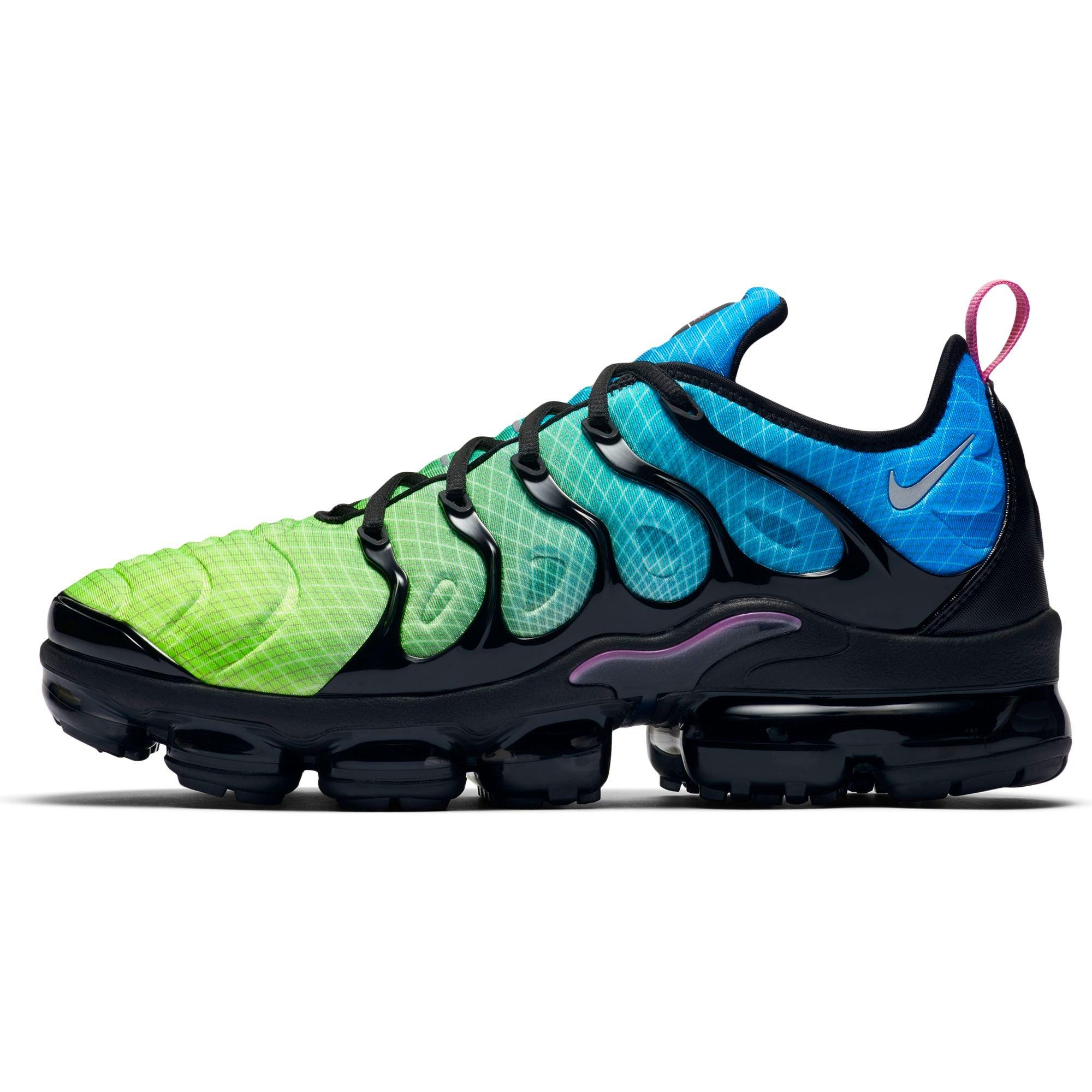green and blue vapormax plus