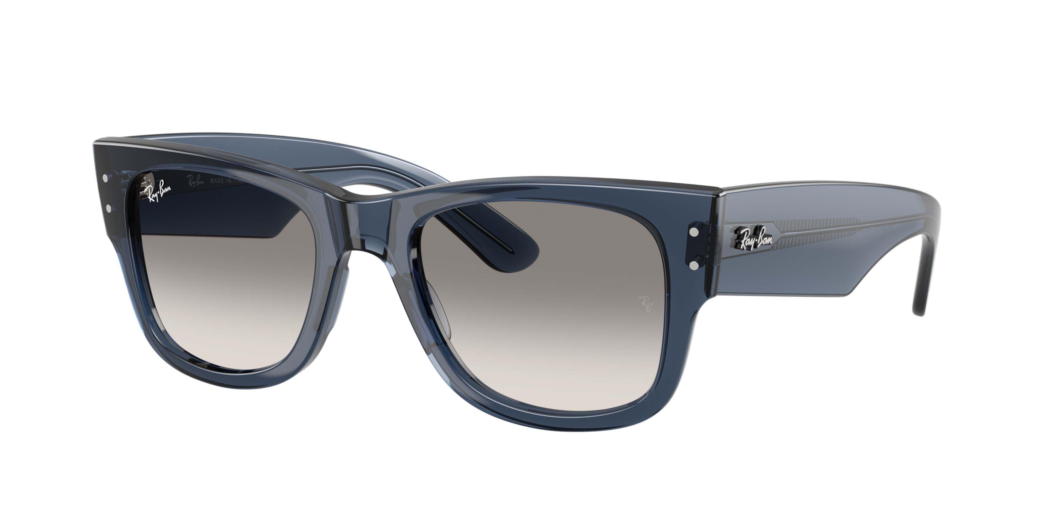 Ray-Ban Mega Wayfarer Clear Gradient Grey Sunglasses &ndash; Polished Transparent Dark Blue - BLUE/GREY Thumbnail View 1