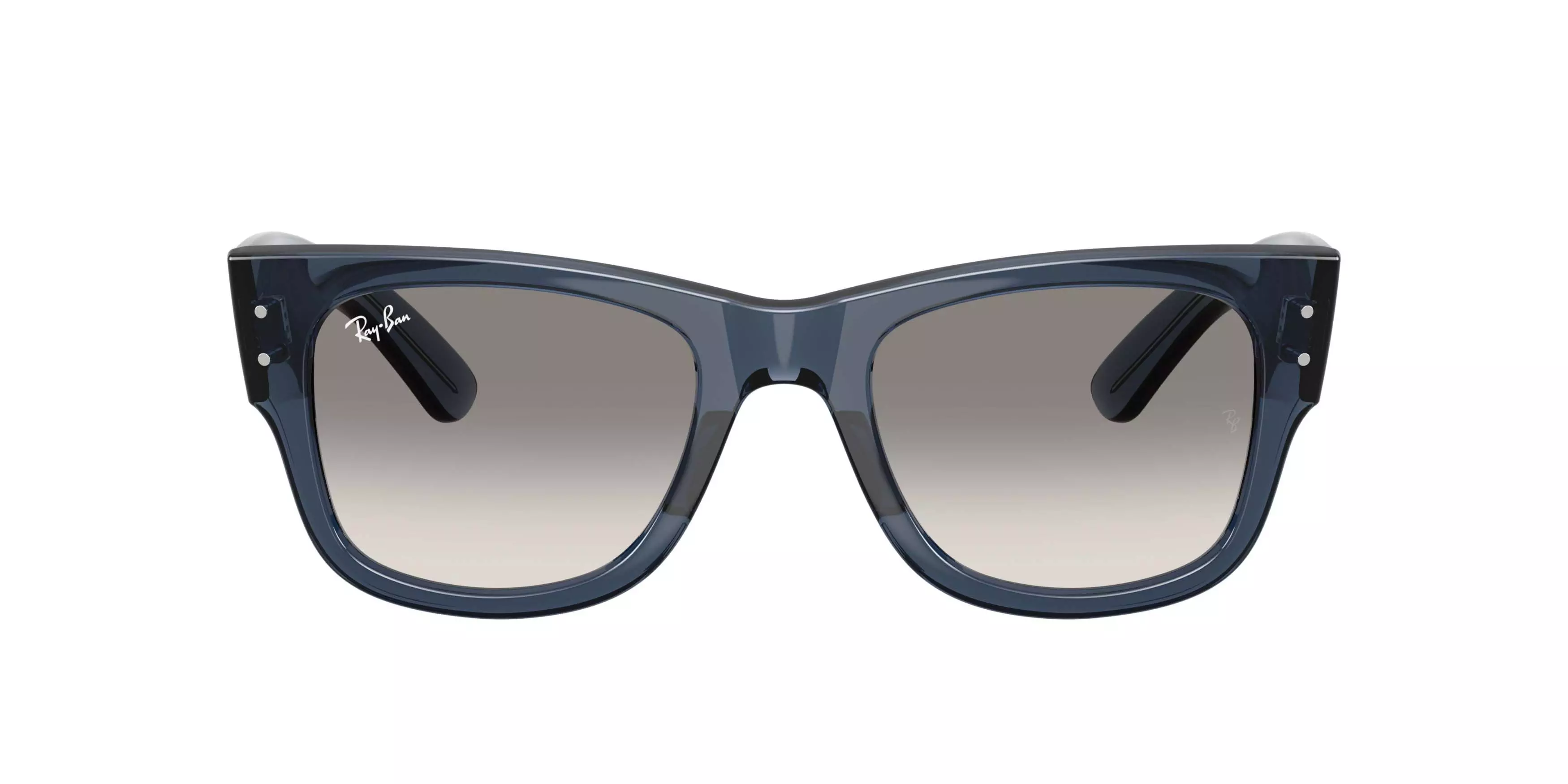 Ray-Ban Mega Wayfarer Clear Gradient Grey Sunglasses &ndash; Polished Transparent Dark Blue - BLUE/GREY