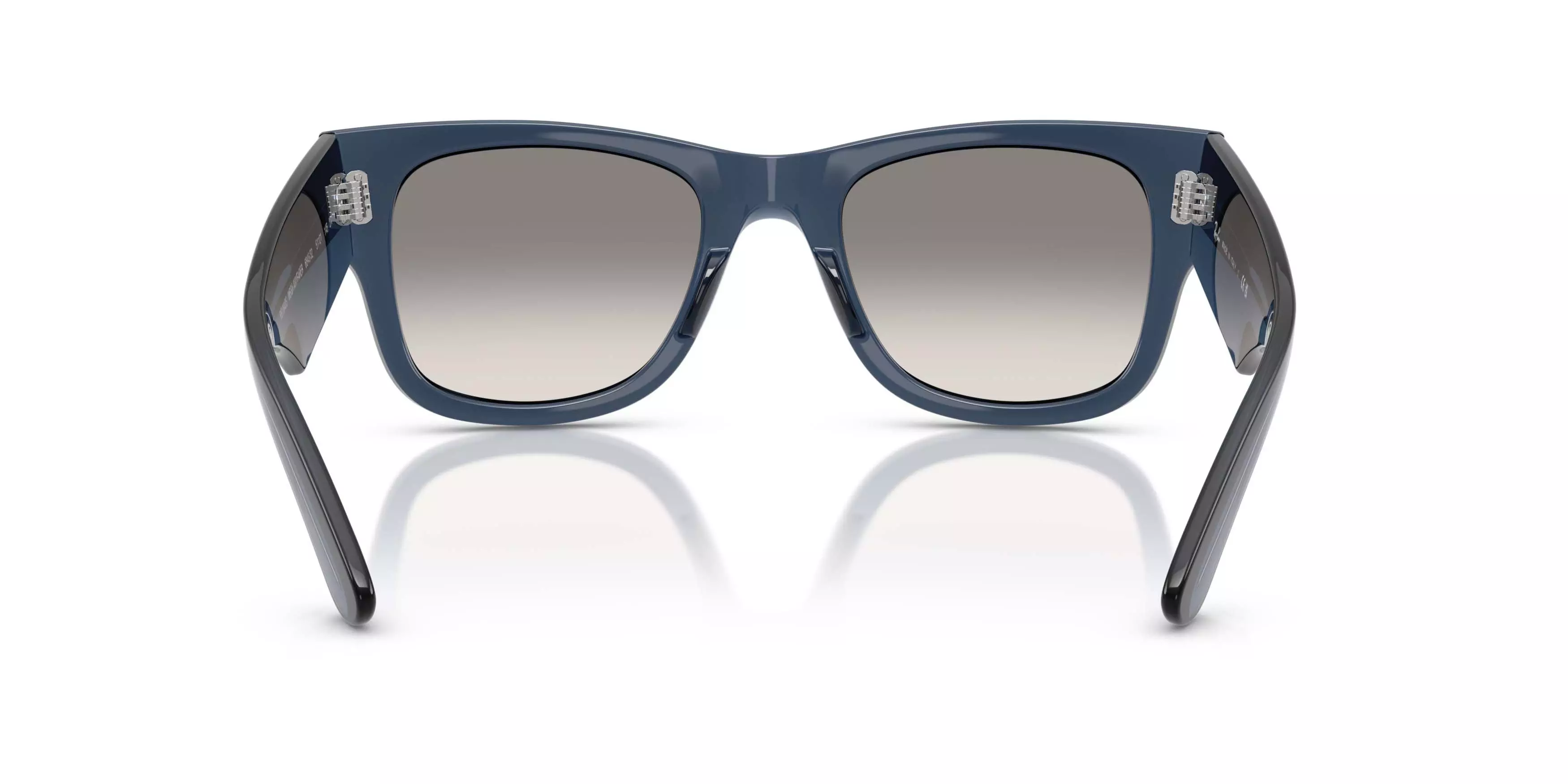 Ray-Ban Mega Wayfarer Clear Gradient Grey Sunglasses &ndash; Polished Transparent Dark Blue - BLUE/GREY