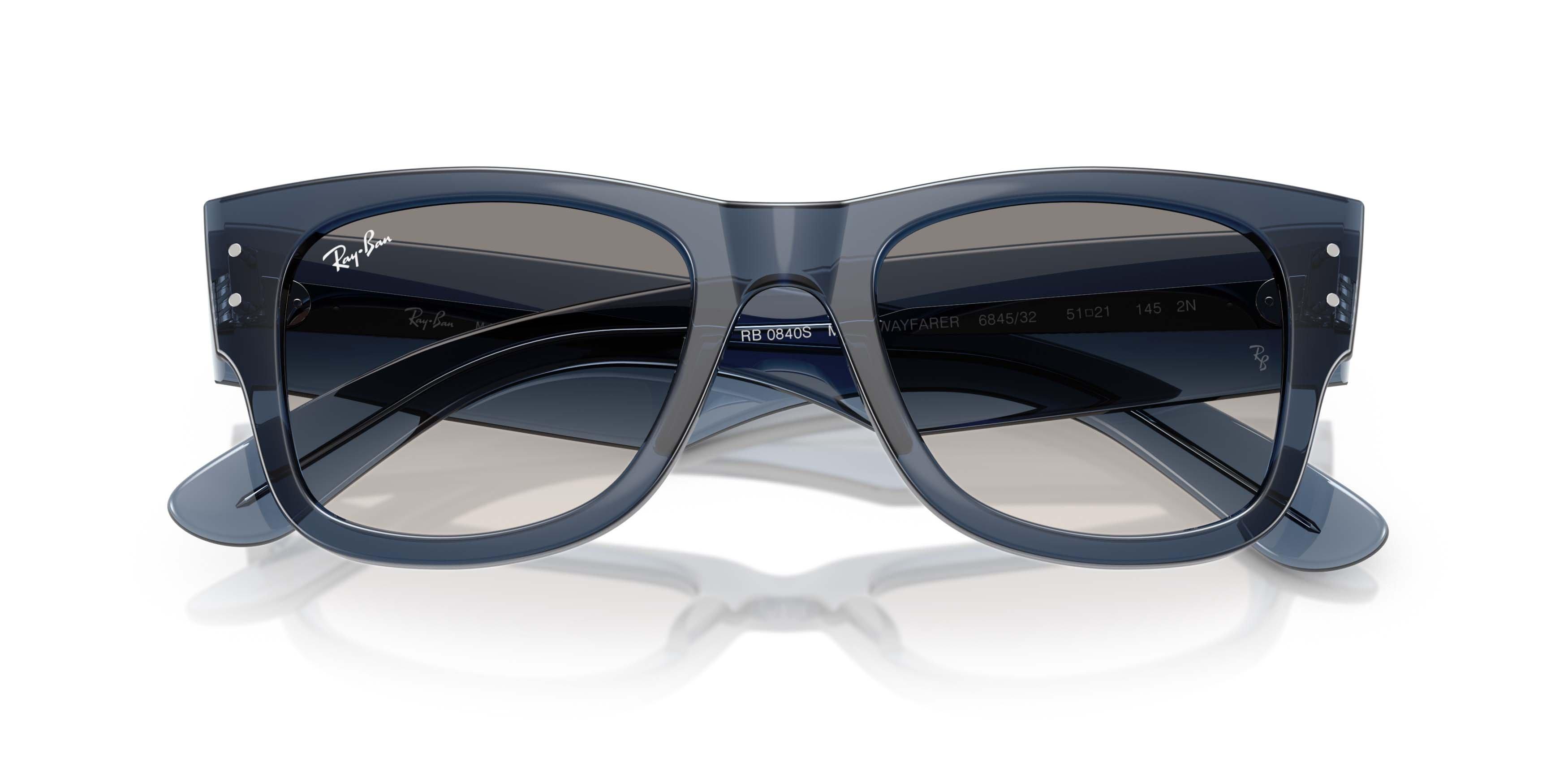Ray-Ban Mega Wayfarer Clear Gradient Grey Sunglasses &ndash; Polished Transparent Dark Blue - BLUE/GREY Thumbnail View 5