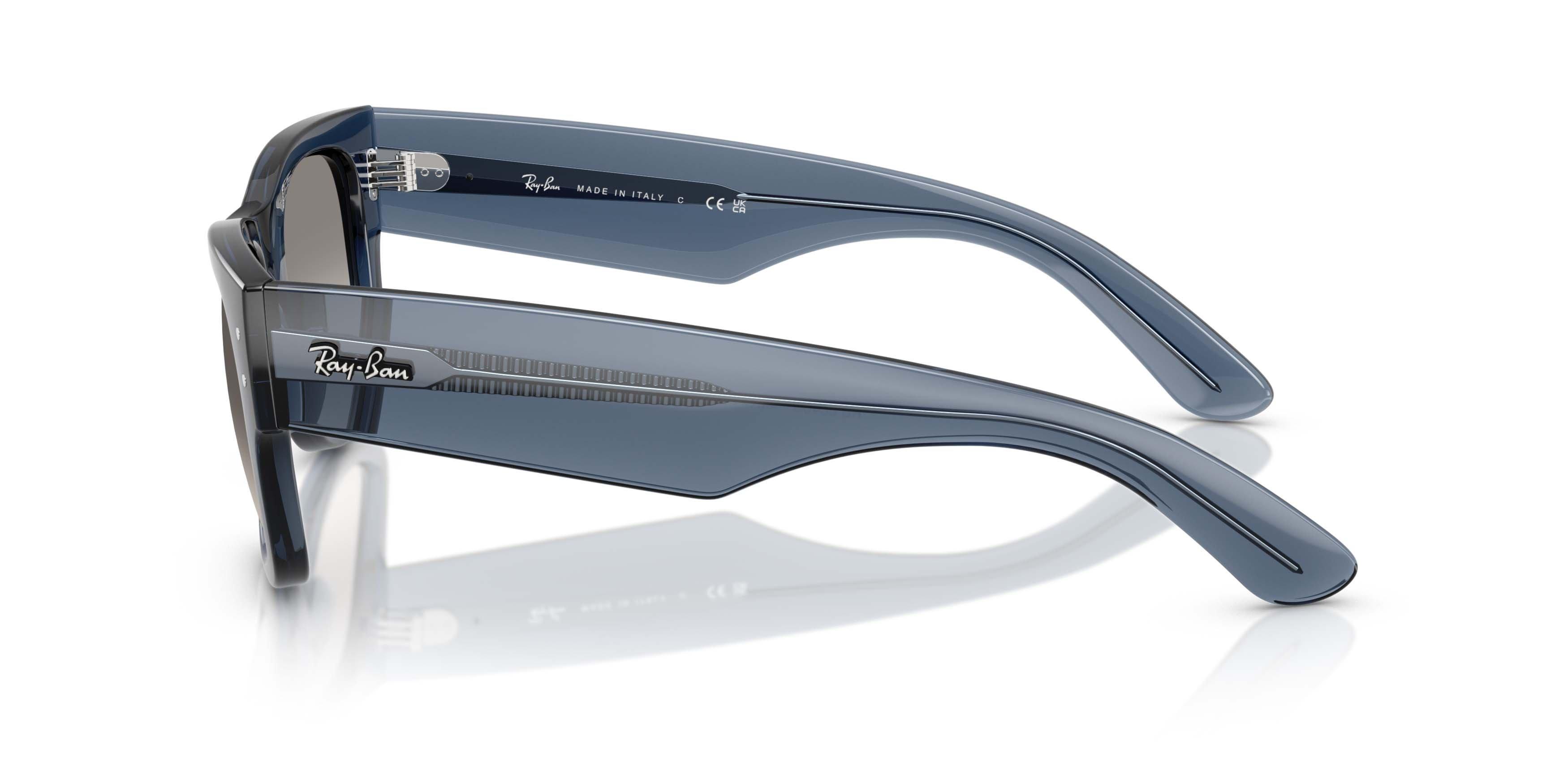 Ray-Ban Mega Wayfarer Clear Gradient Grey Sunglasses &ndash; Polished Transparent Dark Blue - BLUE/GREY Thumbnail View 6