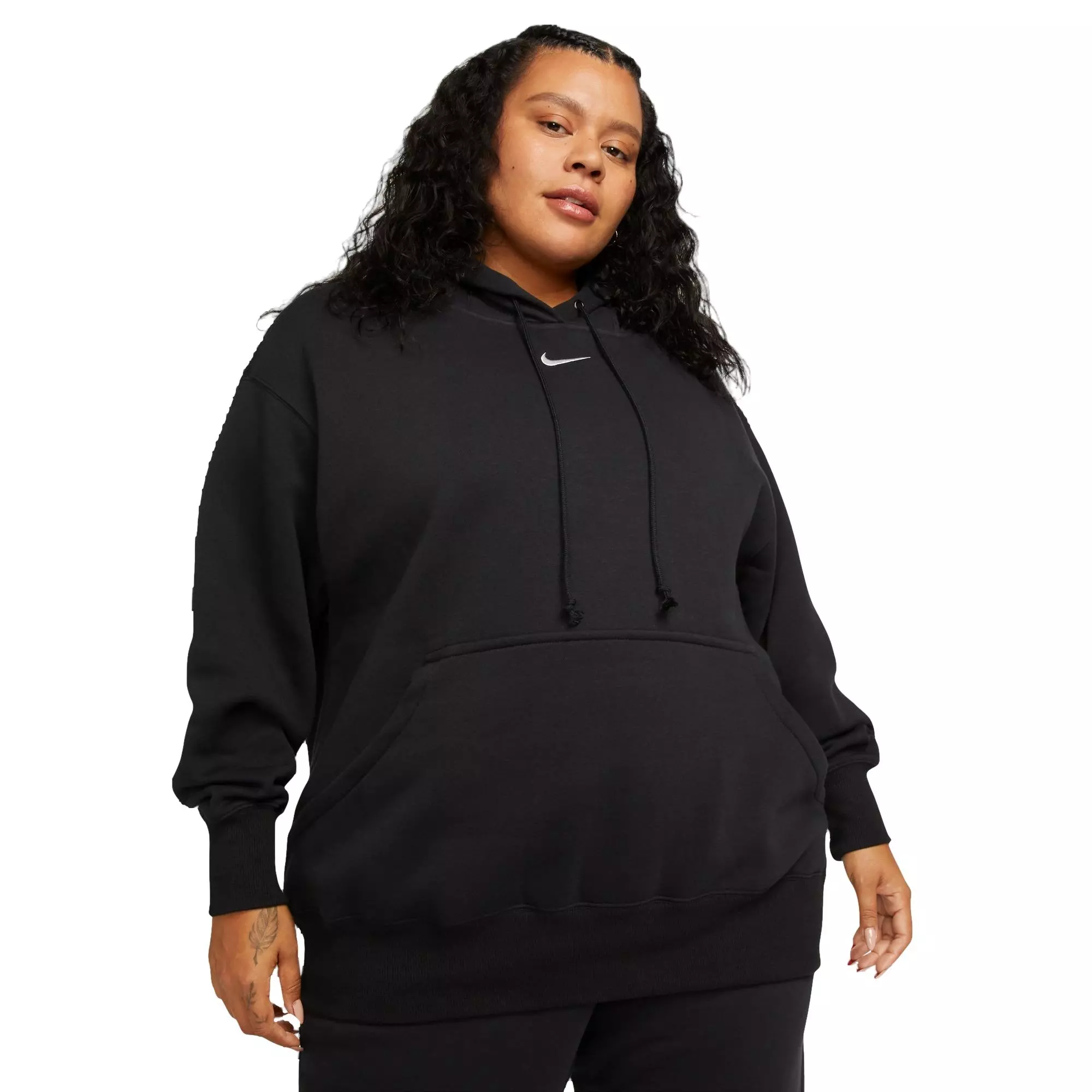 Nike Women's Sportswear Phoenix Fleece Oversized Pullover Hoodie-Black - BLACK