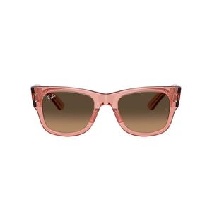 Ray-Ban Mega Wayfarer Light Brown Gradient Black Sunglasses &ndash; Polished Transparent Pink