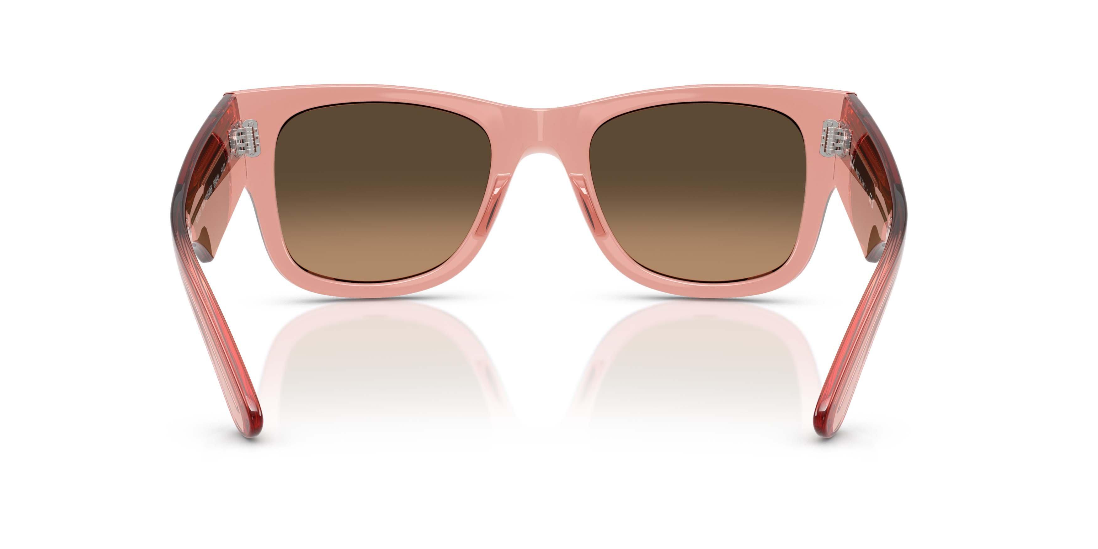 Ray-Ban Mega Wayfarer Light Brown Gradient Black Sunglasses &ndash; Polished Transparent Pink - PINK/BROWN Thumbnail View 4