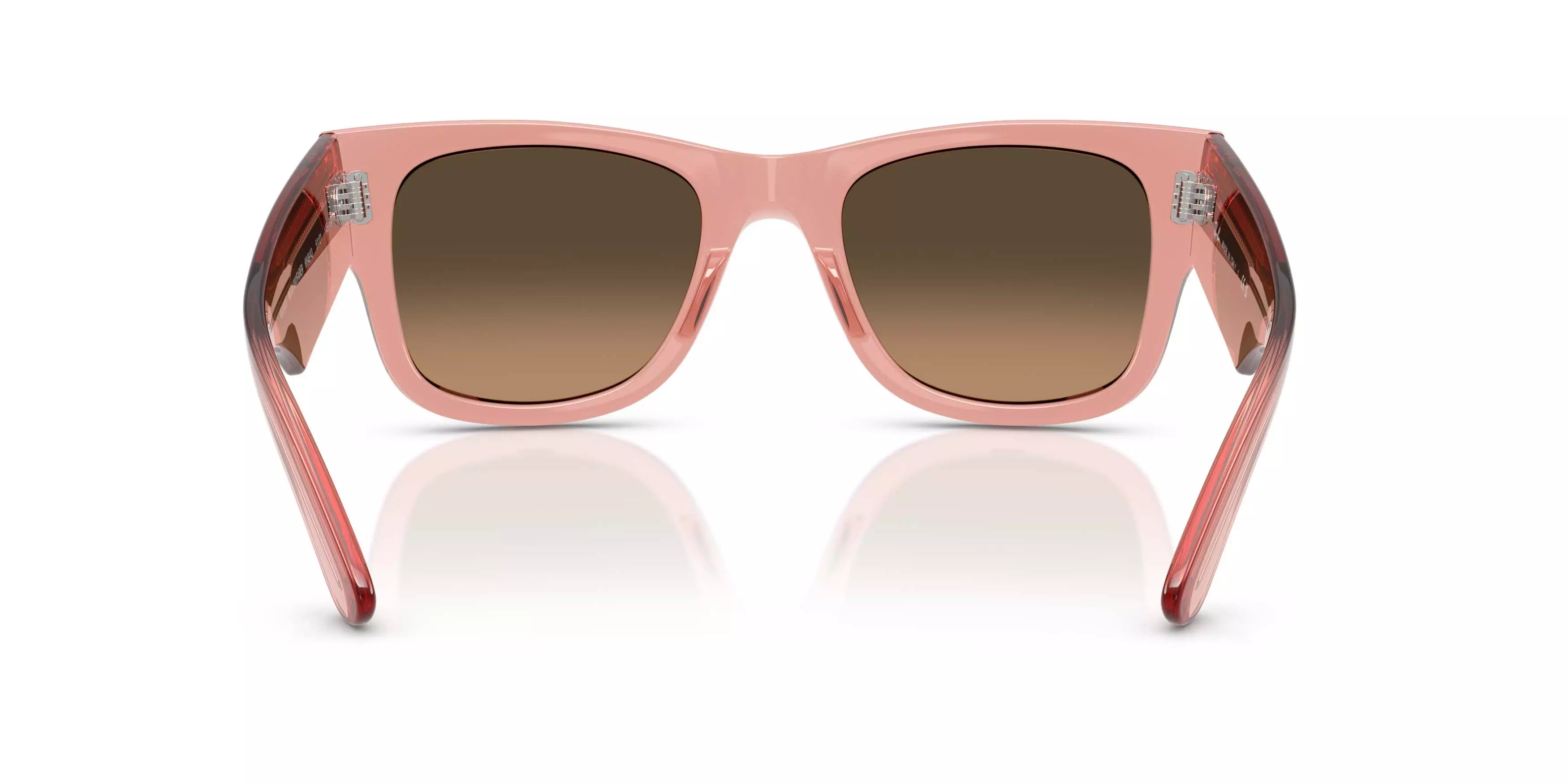 Ray-Ban Mega Wayfarer Light Brown Gradient Black Sunglasses &ndash; Polished Transparent Pink - PINK/BROWN
