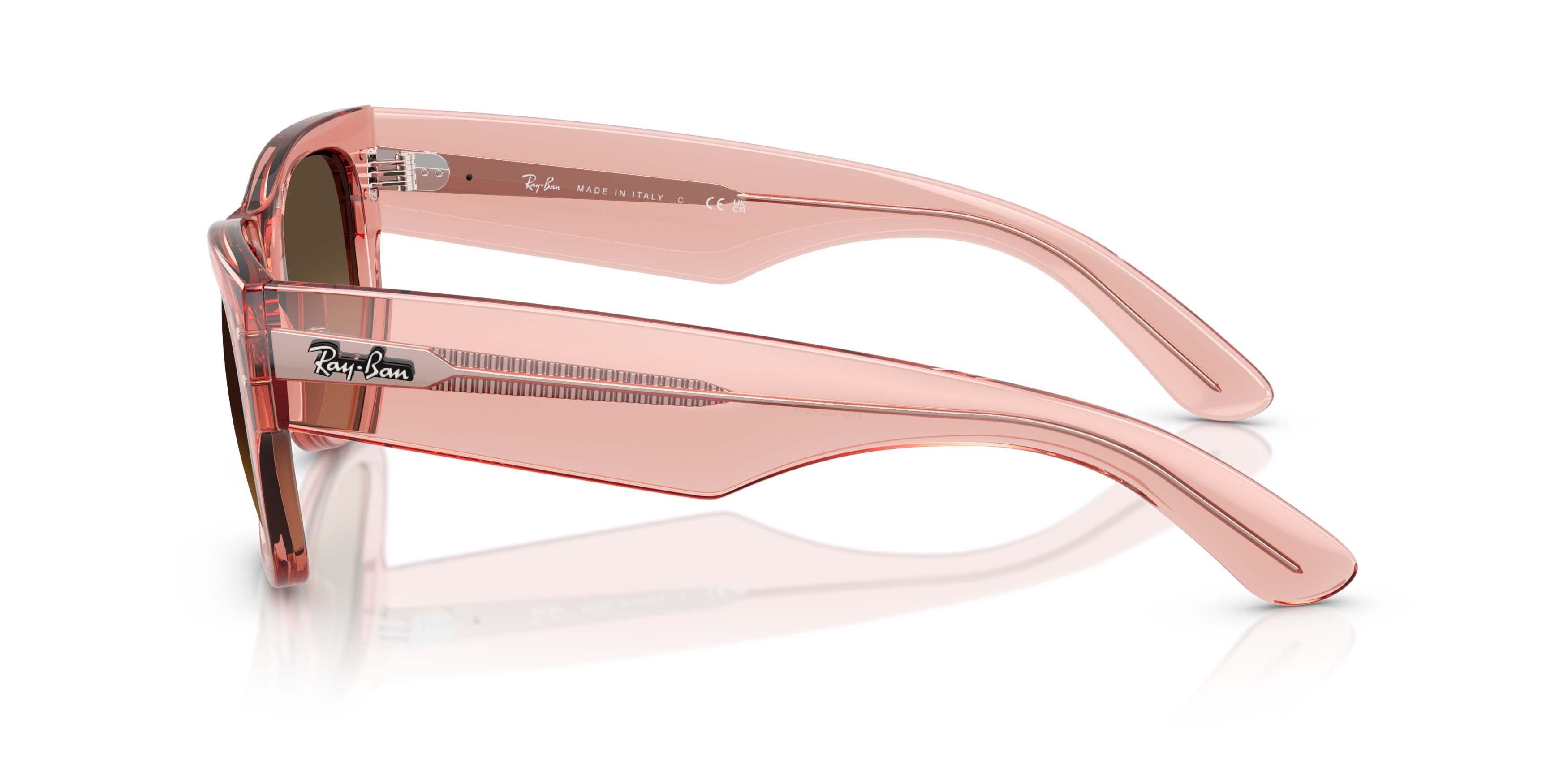 Ray-Ban Mega Wayfarer Light Brown Gradient Black Sunglasses &ndash; Polished Transparent Pink - PINK/BROWN Thumbnail View 6