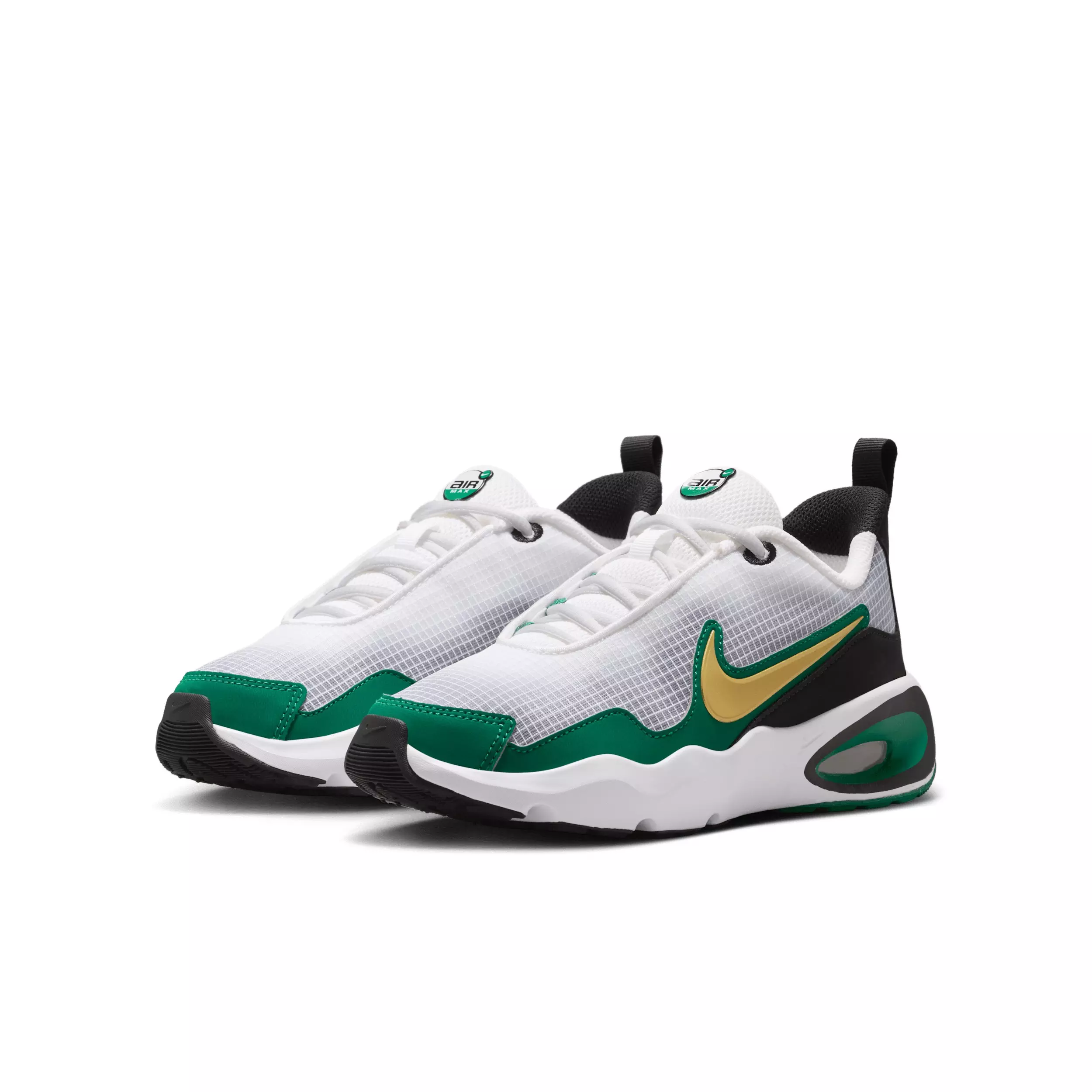 Nike Air Max Nova "White/Malachite/Black/Metallic Gold" Grade School Boys' Shoe - WHITE/MALACHITE/BLACK/GOLD