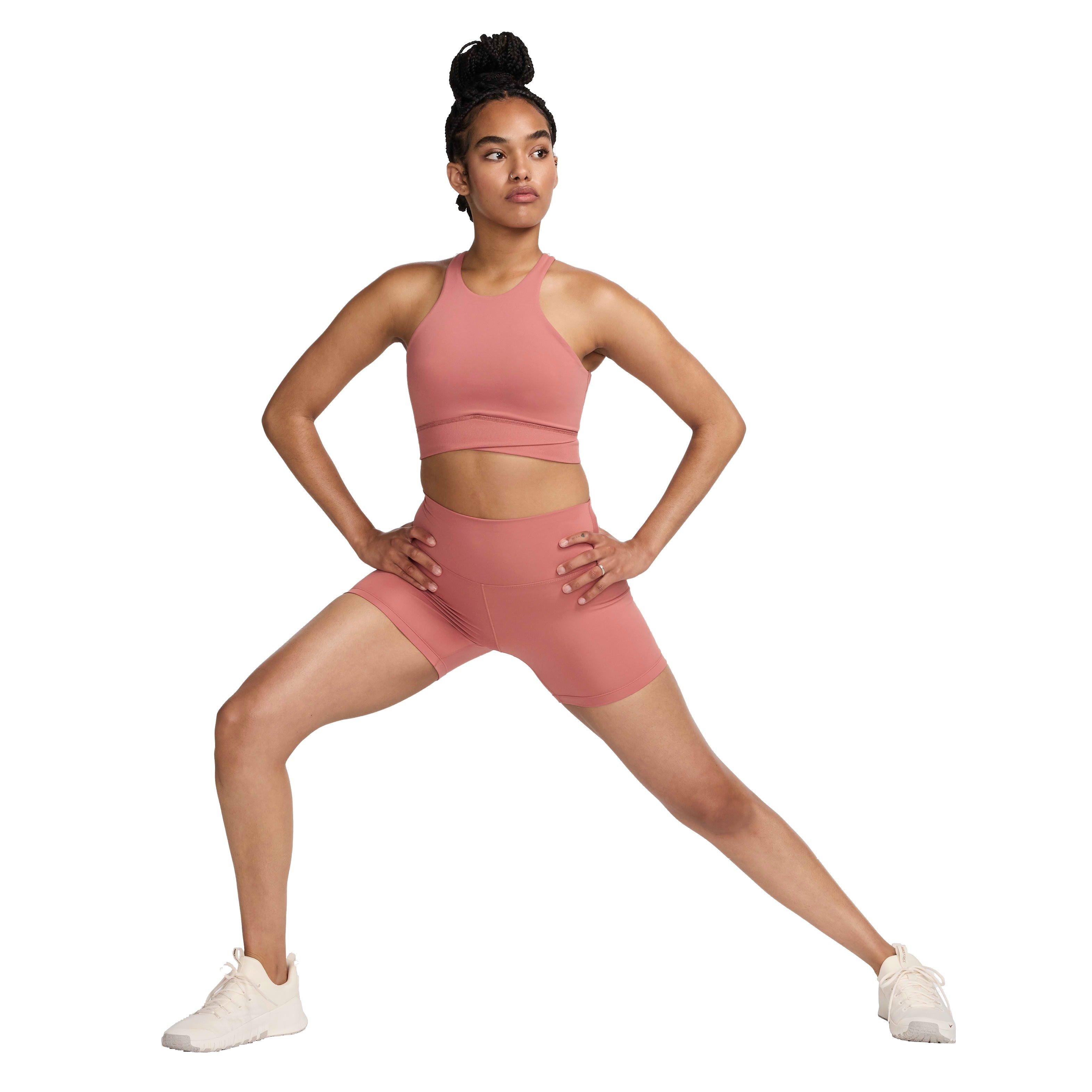 Nike Women's One Twist Light-Support Lightly Lined High-Neck Sports Bra - PINK Thumbnail View 6