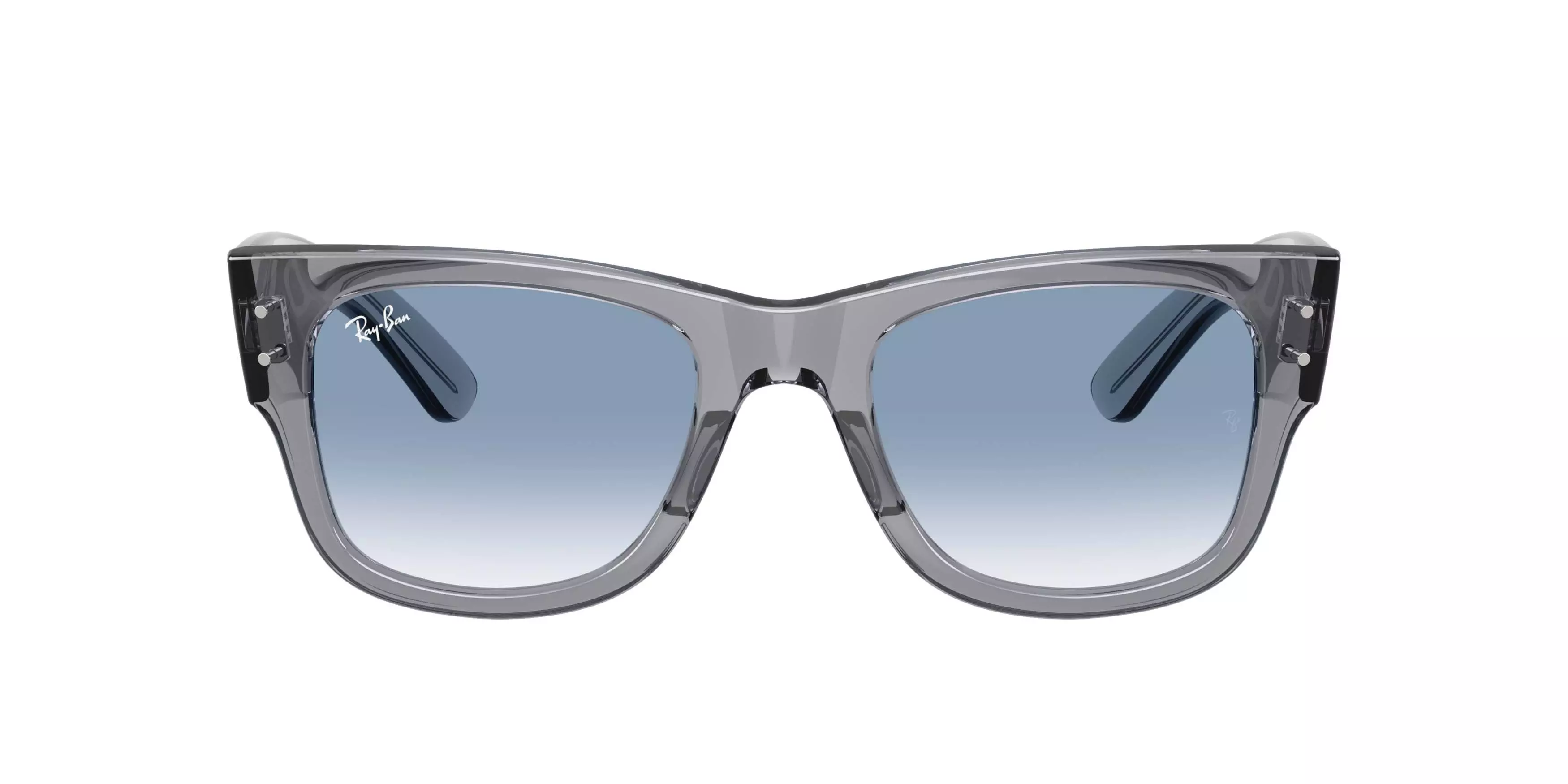 Ray-Ban Mega Wayfarer Clear Gradient Blue Sunglasses &ndash; Polished Transparent Grey - GREY/BLUE