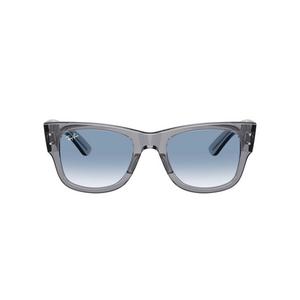 Ray-Ban Mega Wayfarer Clear Gradient Blue Sunglasses &ndash; Polished Transparent Grey
