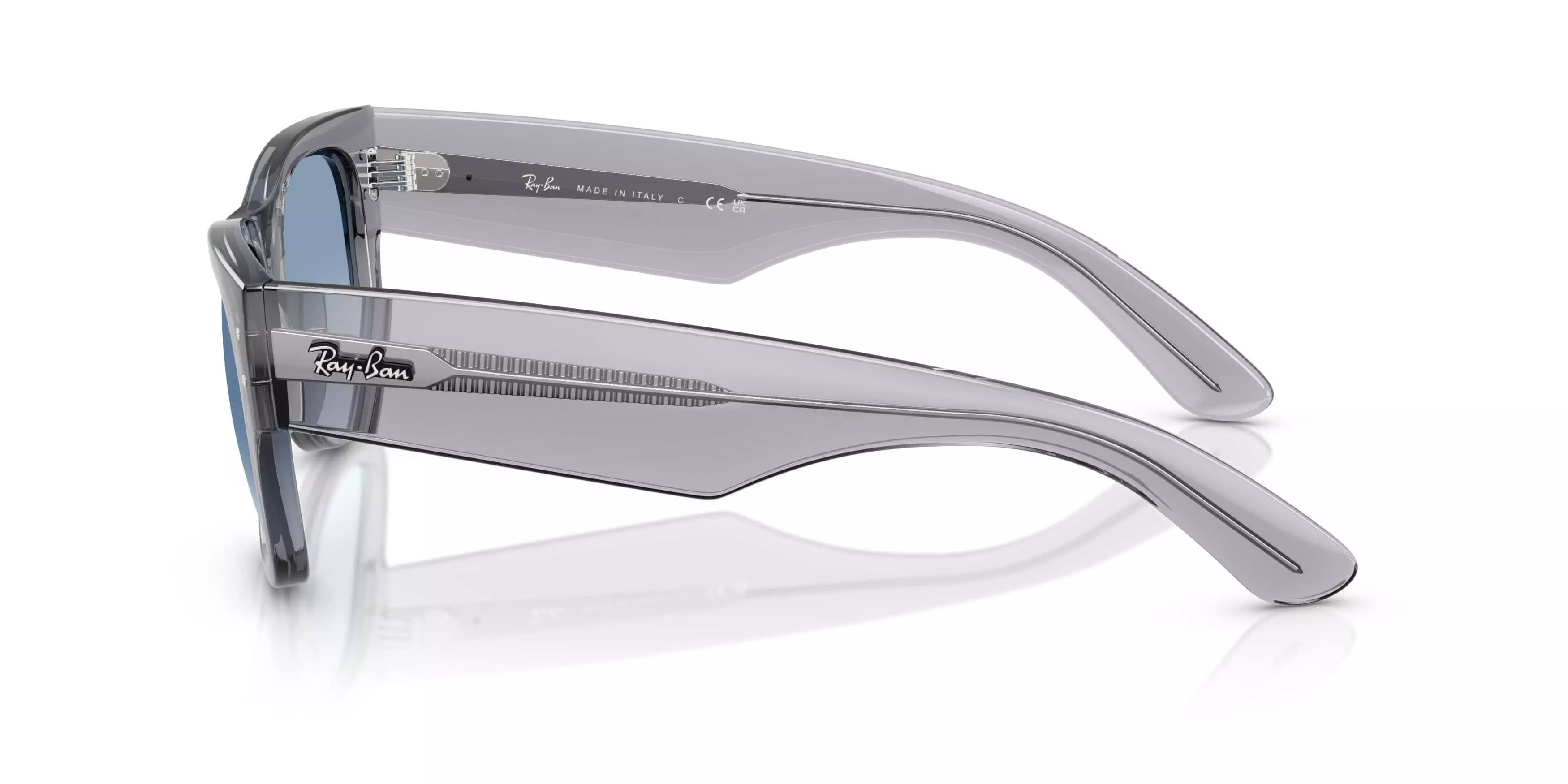 Ray-Ban Mega Wayfarer Clear Gradient Blue Sunglasses &ndash; Polished Transparent Grey - GREY/BLUE