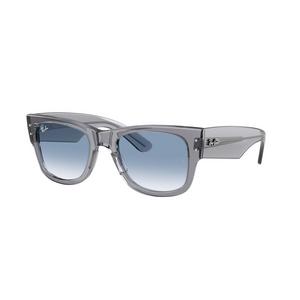 Ray-Ban Mega Wayfarer Clear Gradient Blue Sunglasses &ndash; Polished Transparent Grey