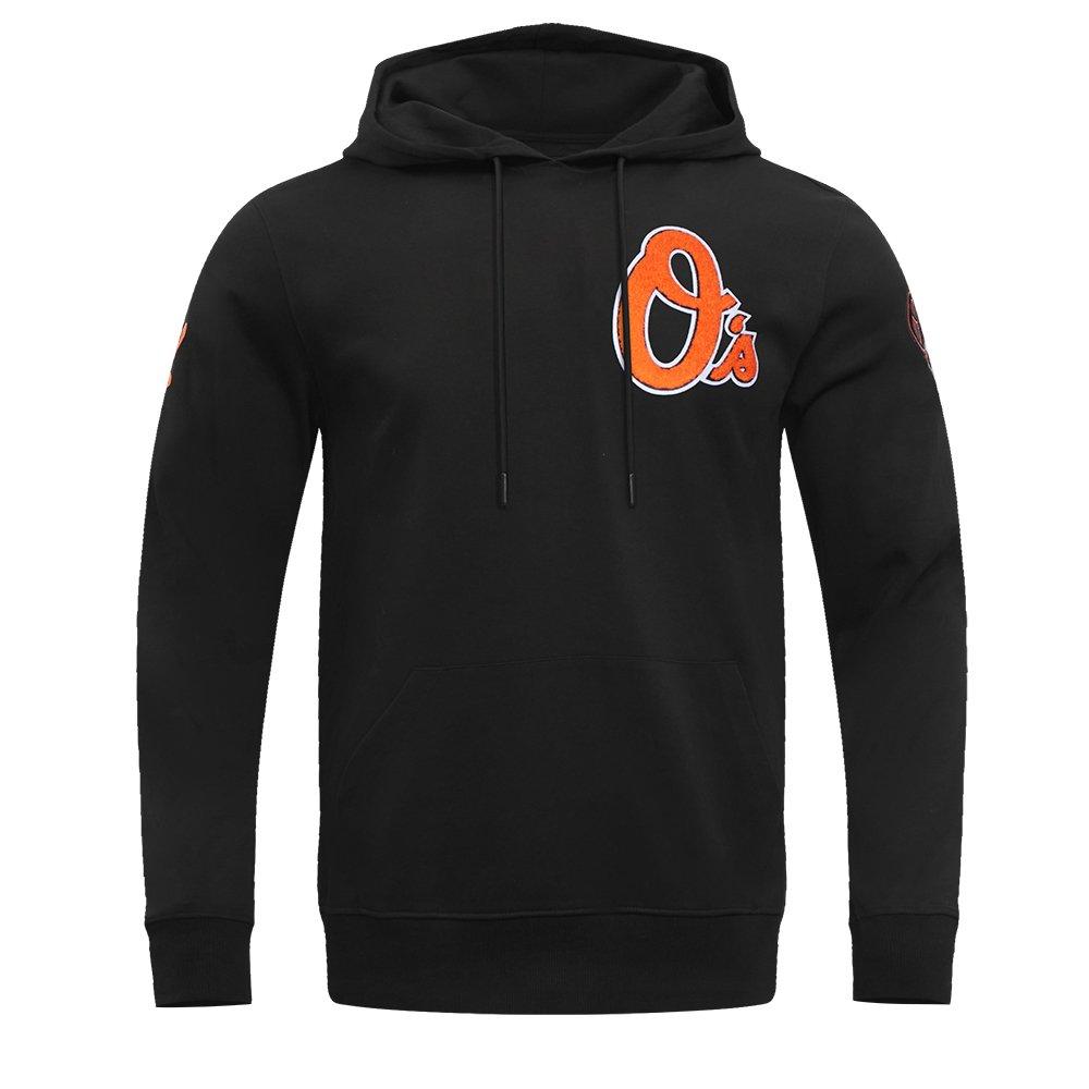 Pro Standard Men's MLB Baltimore Orioles Chenille Pullover Hoodie - BLACK Thumbnail View 1