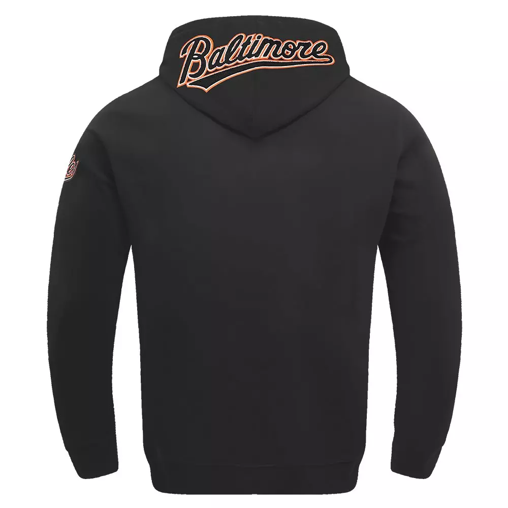 Pro Standard Men's MLB Baltimore Orioles Chenille Pullover Hoodie - BLACK