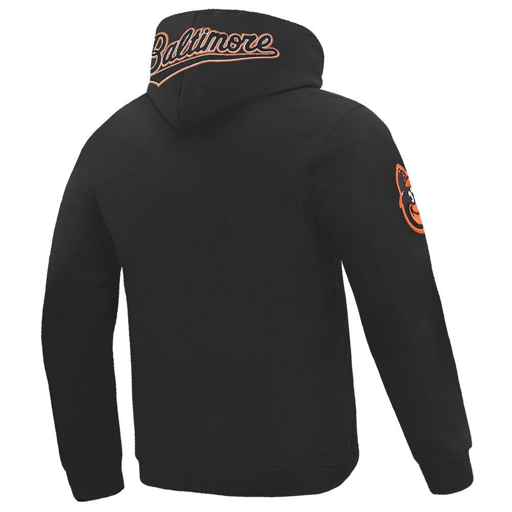 Pro Standard Men's MLB Baltimore Orioles Chenille Pullover Hoodie - BLACK Thumbnail View 4