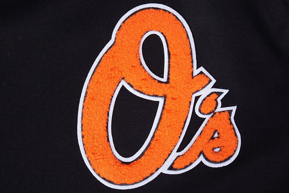 Pro Standard Men's MLB Baltimore Orioles Chenille Pullover Hoodie - BLACK Thumbnail View 6