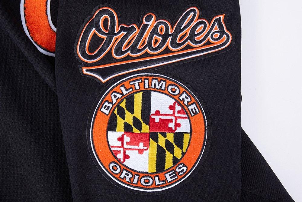 Pro Standard Men's MLB Baltimore Orioles Chenille Pullover Hoodie - BLACK Thumbnail View 7