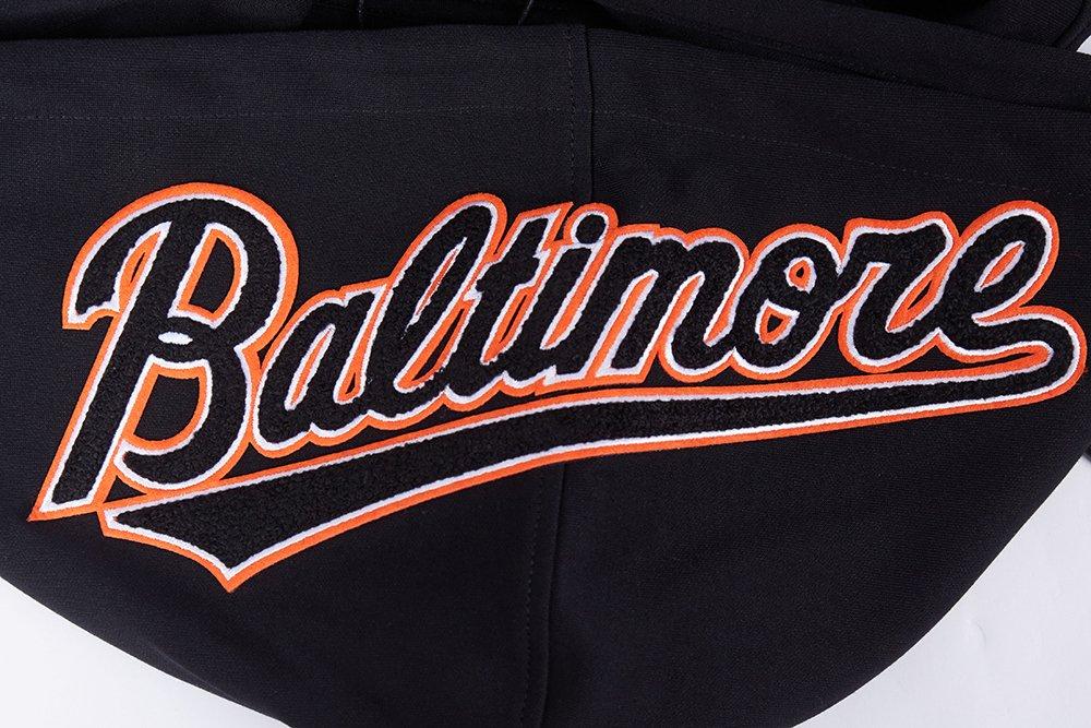 Pro Standard Men's MLB Baltimore Orioles Chenille Pullover Hoodie - BLACK Thumbnail View 8