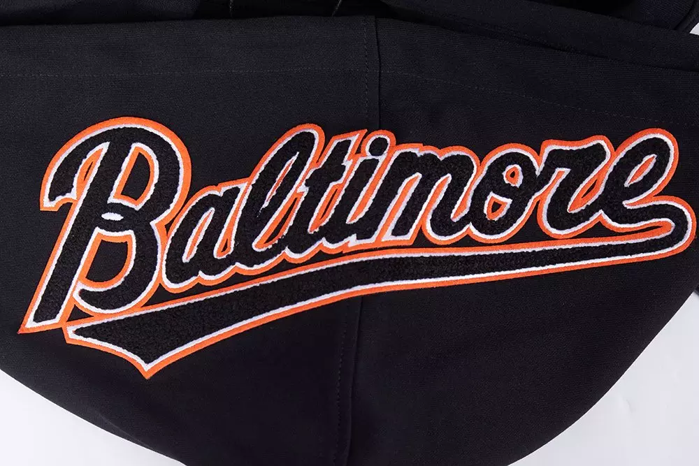 Pro Standard Men's MLB Baltimore Orioles Chenille Pullover Hoodie - BLACK