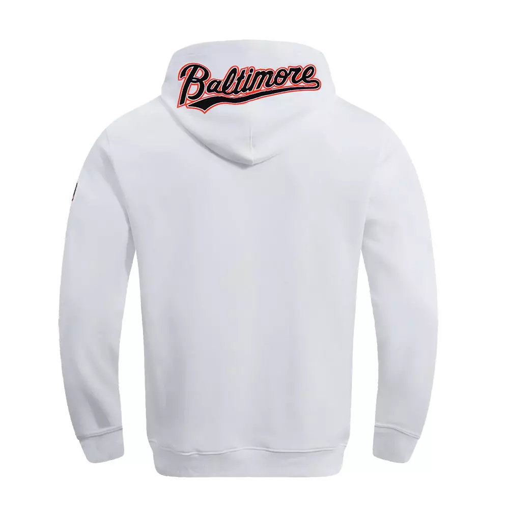 Pro Standard Men's MLB Baltimore Orioles Chenille Pullover Hoodie - WHITE
