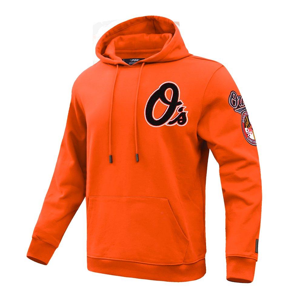 Pro Standard Men's MLB Baltimore Orioles Chenille Pullover Hoodie - ORANGE Thumbnail View 3