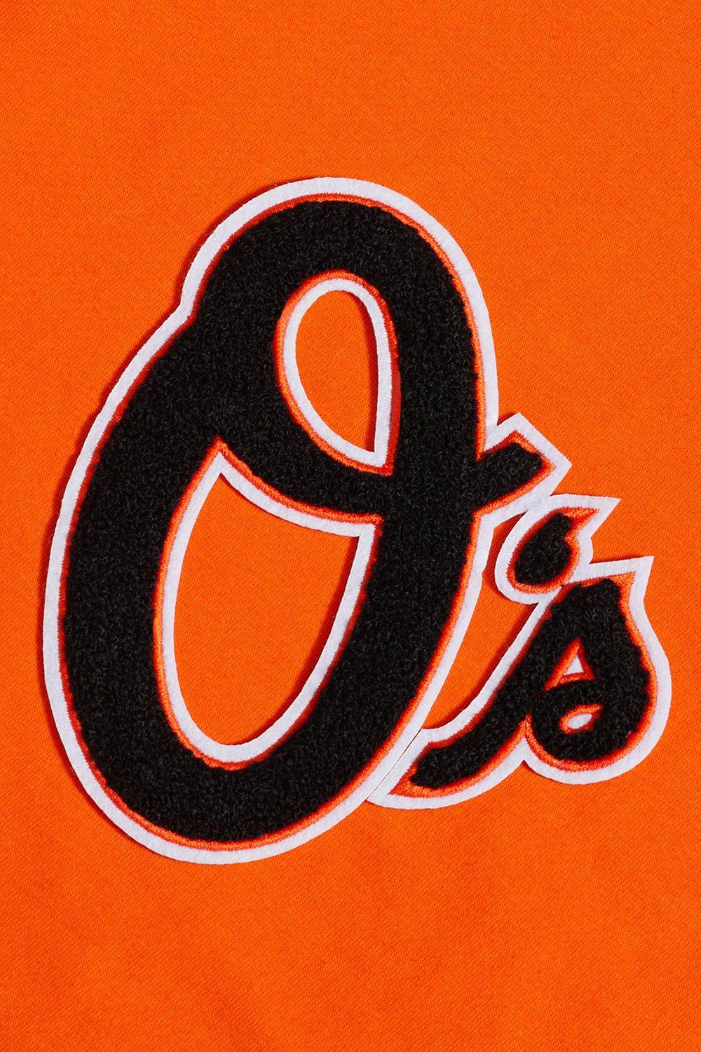 Pro Standard Men's MLB Baltimore Orioles Chenille Pullover Hoodie - ORANGE Thumbnail View 5