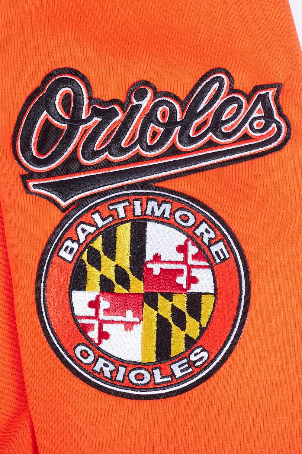 Pro Standard Men's MLB Baltimore Orioles Chenille Pullover Hoodie - ORANGE Thumbnail View 7