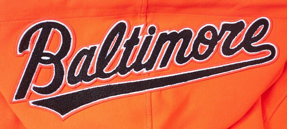 Pro Standard Men's MLB Baltimore Orioles Chenille Pullover Hoodie - ORANGE Thumbnail View 8