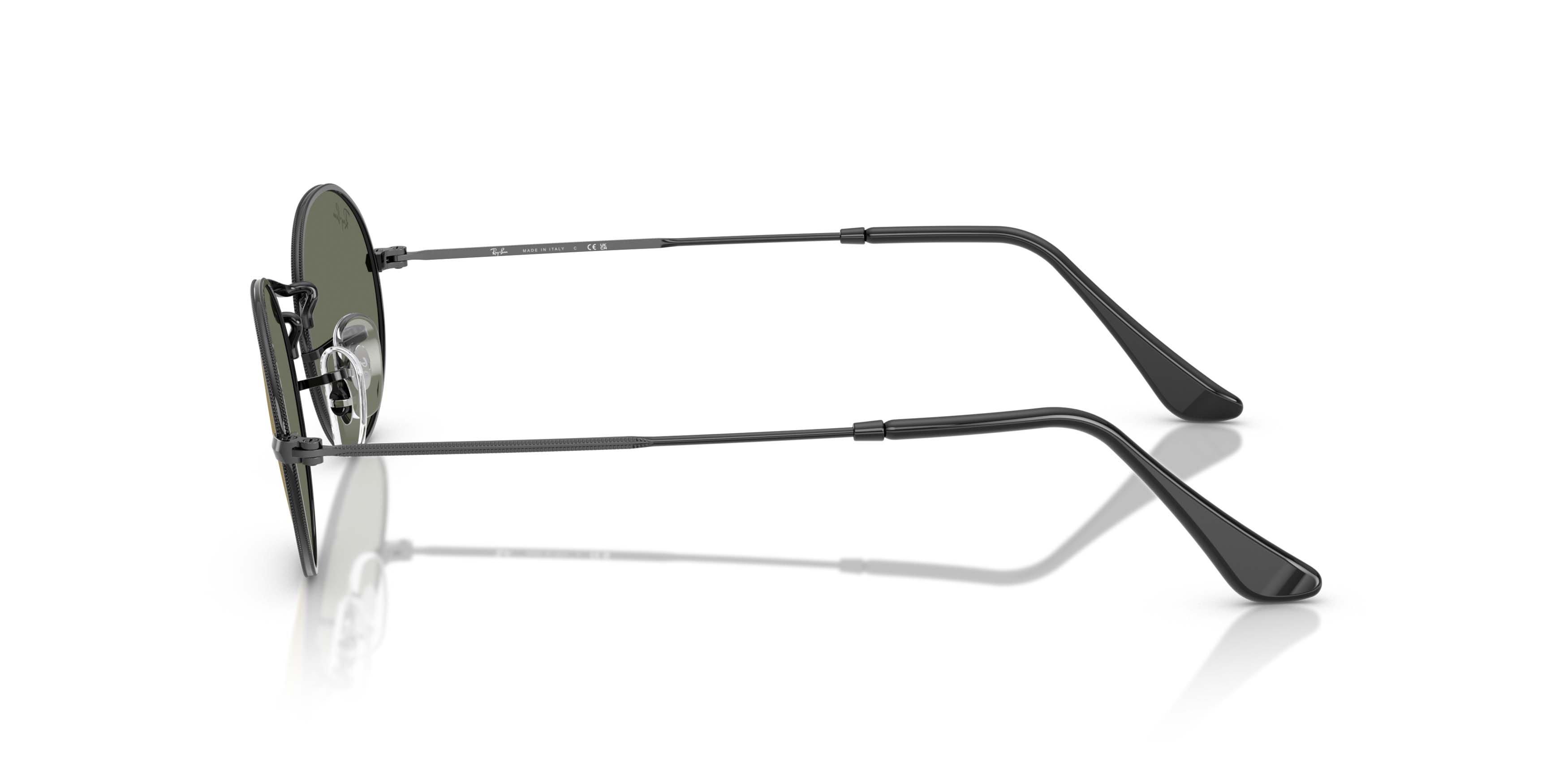 Ray-Ban Oval Flat Lenses Bronze Mirrored Sunglasses &ndash; Polished Black - BLACK Thumbnail View 6