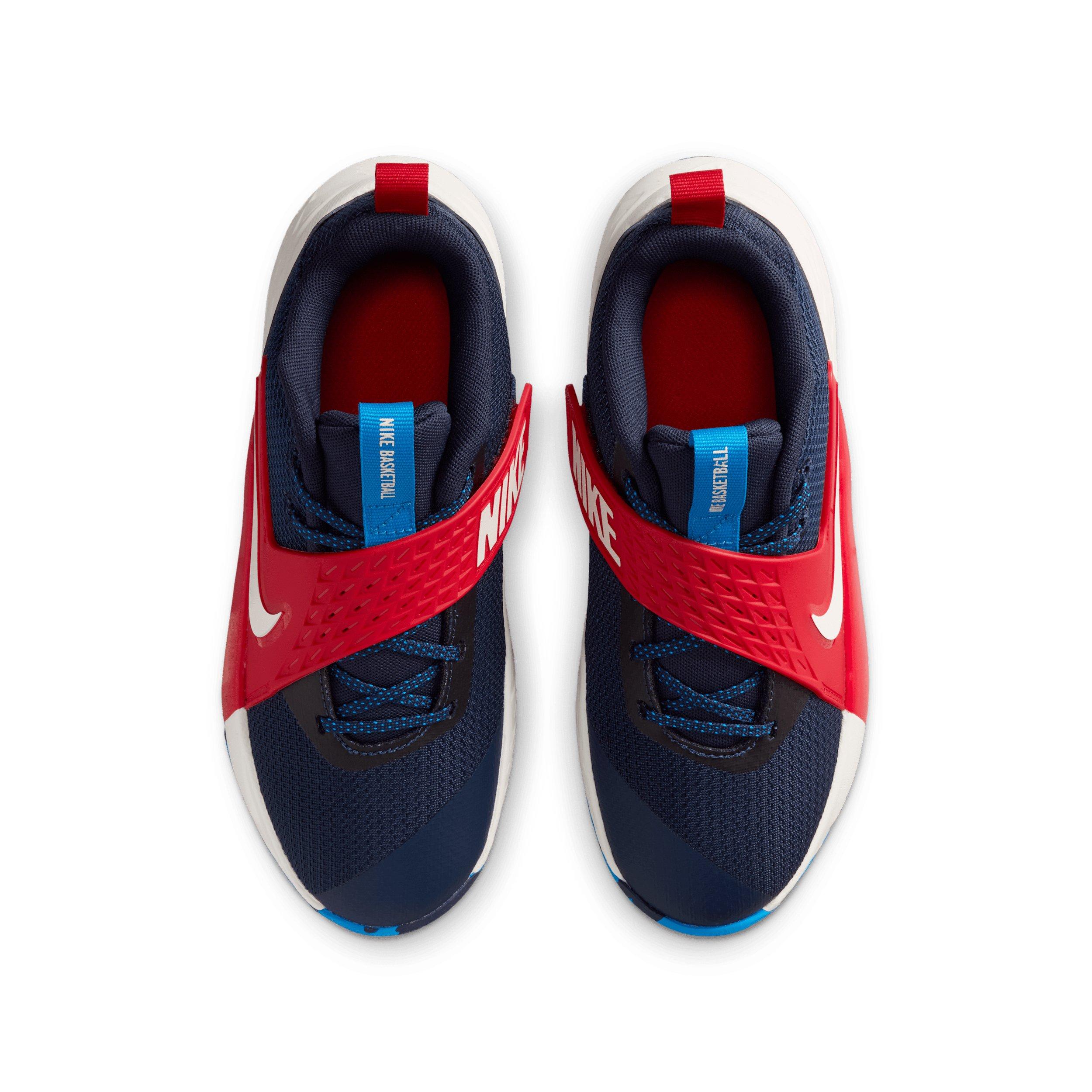 Nike Team Hustle D 12 "Team Navy/University Red/Photo Blue/Sail" Grade School Boys' Basketball Shoe - NAVY/RED/BLUE/SAIL
