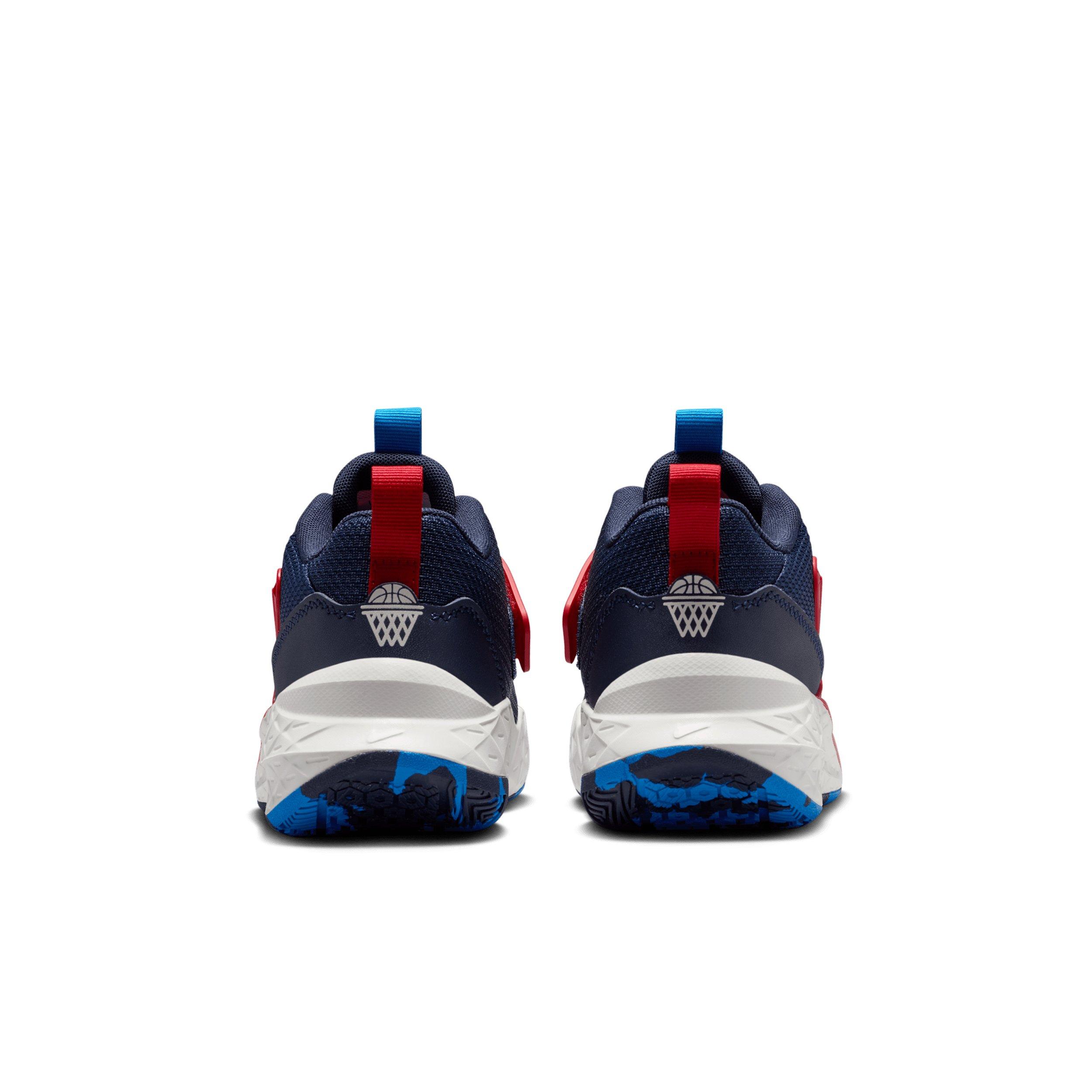 Nike Team Hustle D 12 "Team Navy/University Red/Photo Blue/Sail" Grade School Boys' Basketball Shoe - NAVY/RED/BLUE/SAIL
