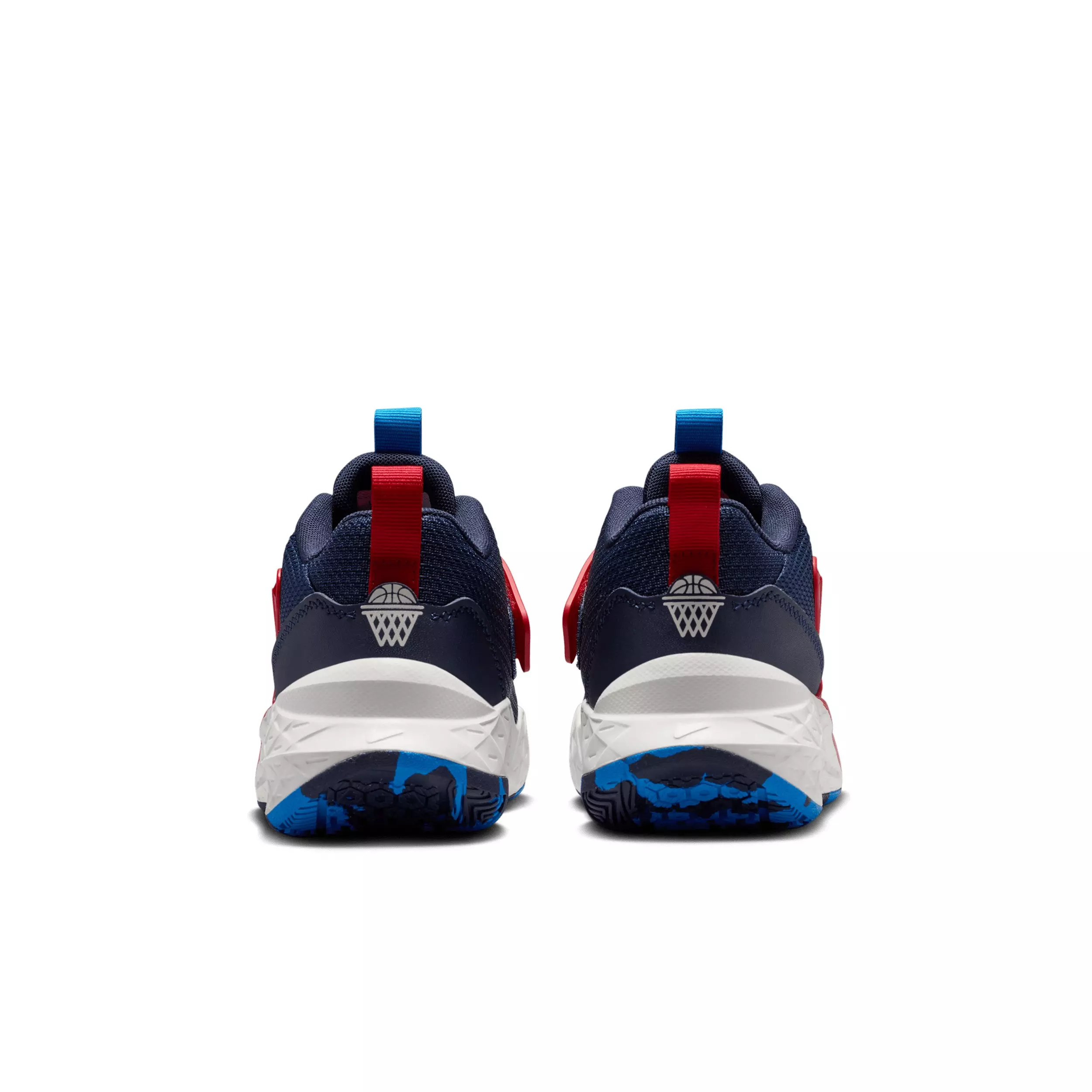 Nike Team Hustle D 12 "Team Navy/University Red/Photo Blue/Sail" Grade School Boys' Basketball Shoe - NAVY/RED/BLUE/SAIL