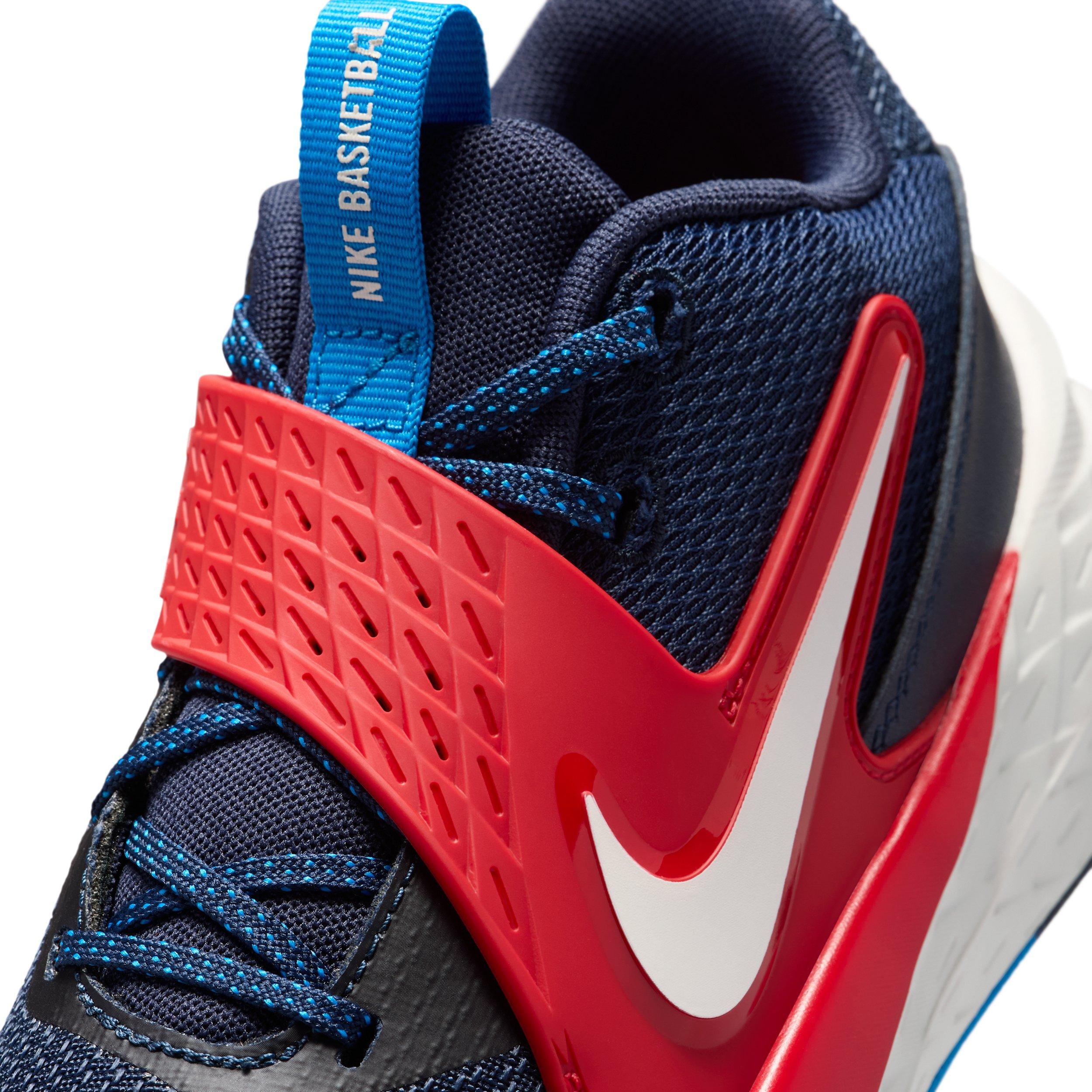 Nike Team Hustle D 12 "Team Navy/University Red/Photo Blue/Sail" Grade School Boys' Basketball Shoe - NAVY/RED/BLUE/SAIL